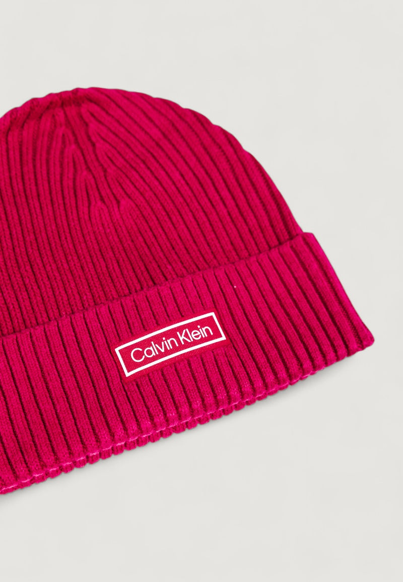 Berretto Calvin Klein PATCH CHUNKY RIB COTTON BEANIE