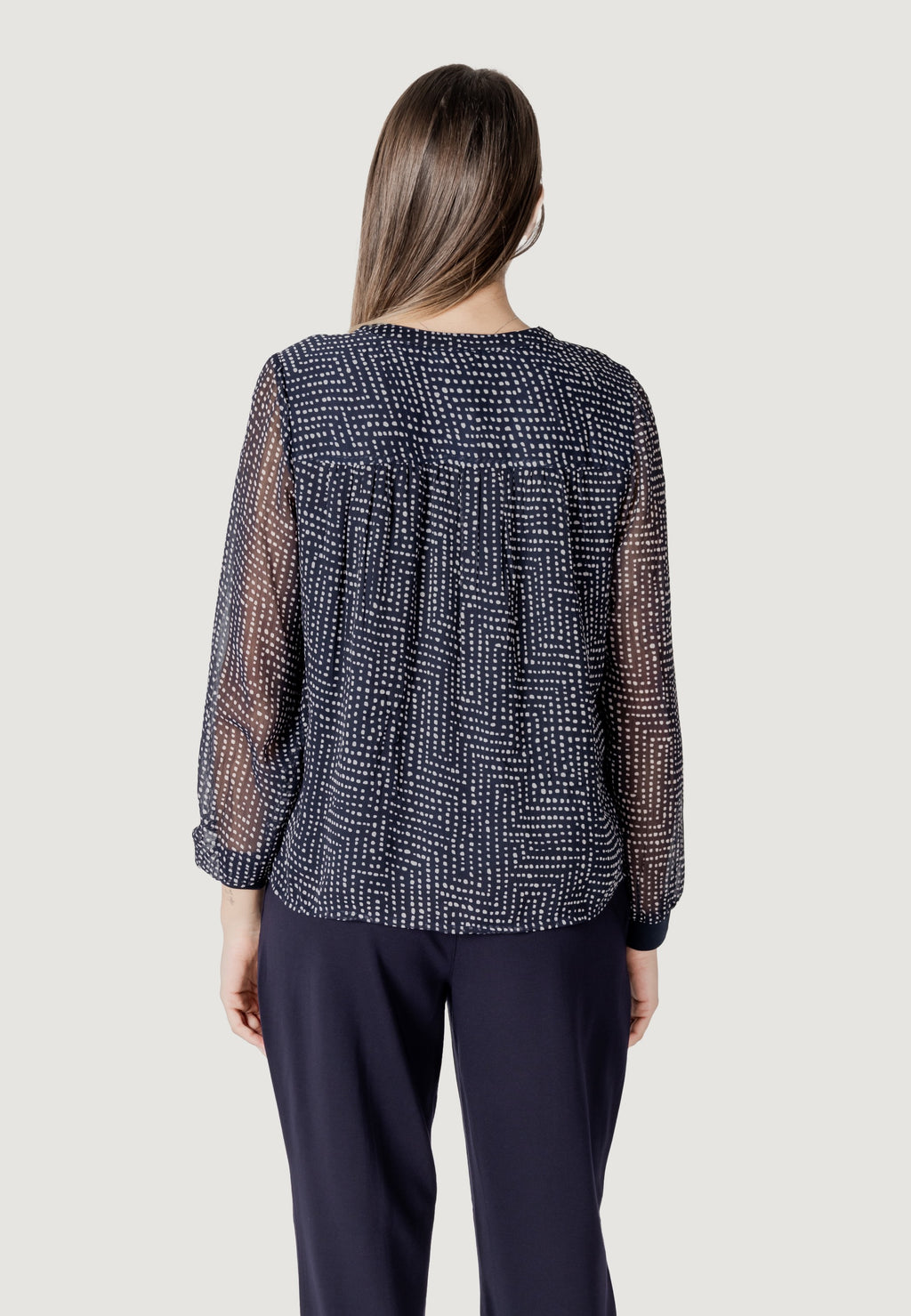 Bluse manica lunga Street One Printed chiffon blouse w placket detail