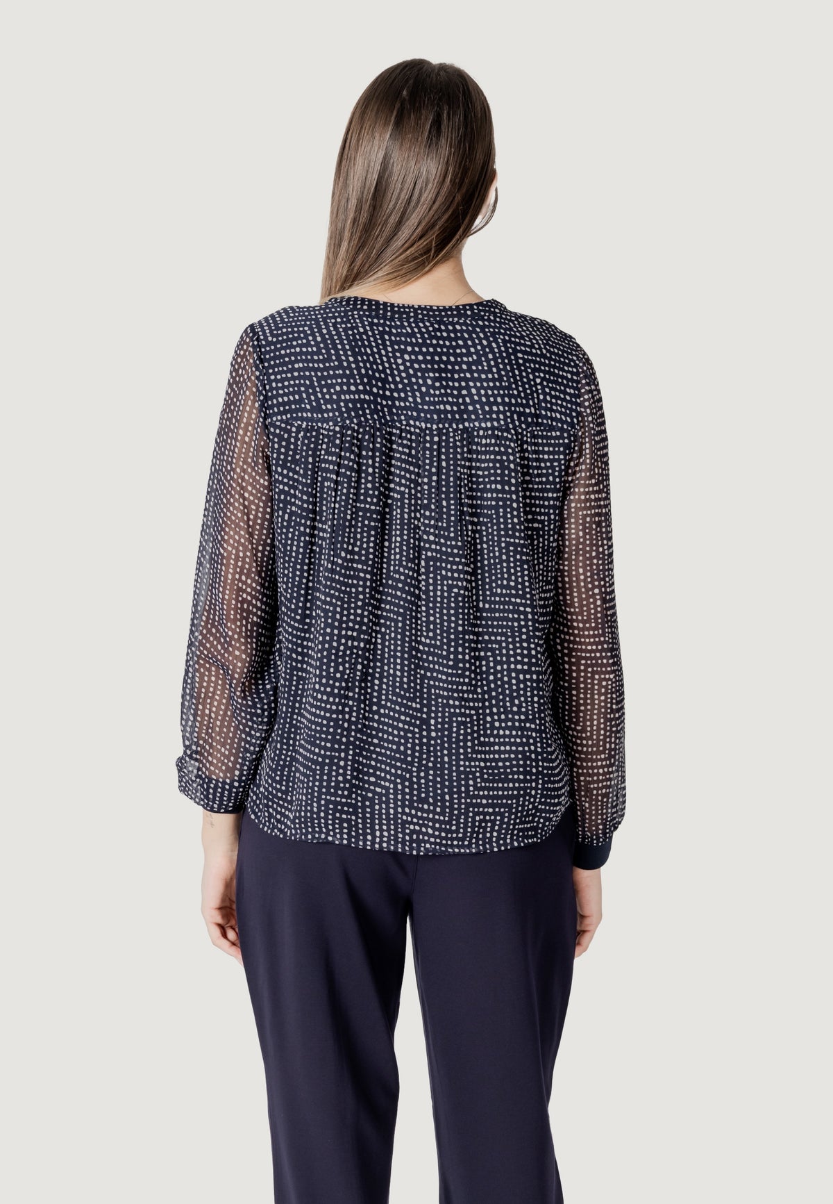Bluse manica lunga Street One Printed chiffon blouse w placket detail