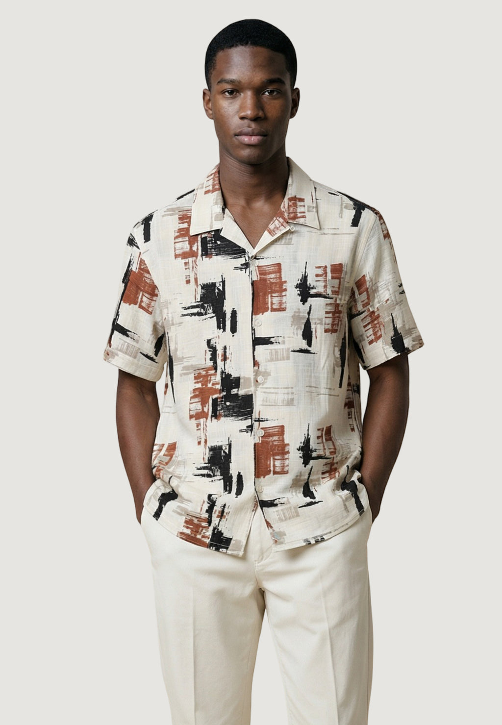 Short sleeve shirt Antony Morato HONOLULU RELAXED STRAIGHT FIT WITH  LOGOED METAL BADGE