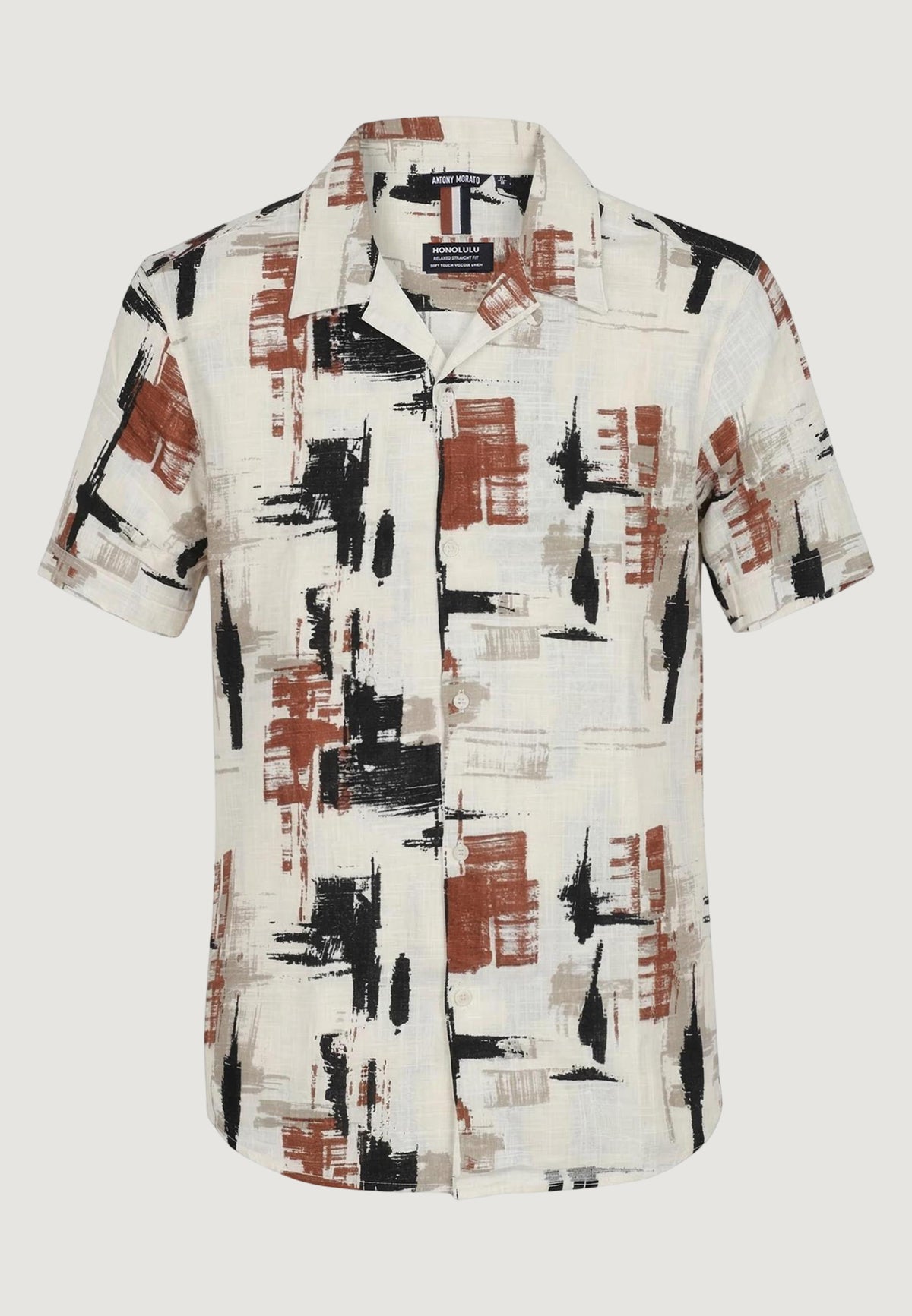 Short sleeve shirt Antony Morato HONOLULU RELAXED STRAIGHT FIT WITH  LOGOED METAL BADGE