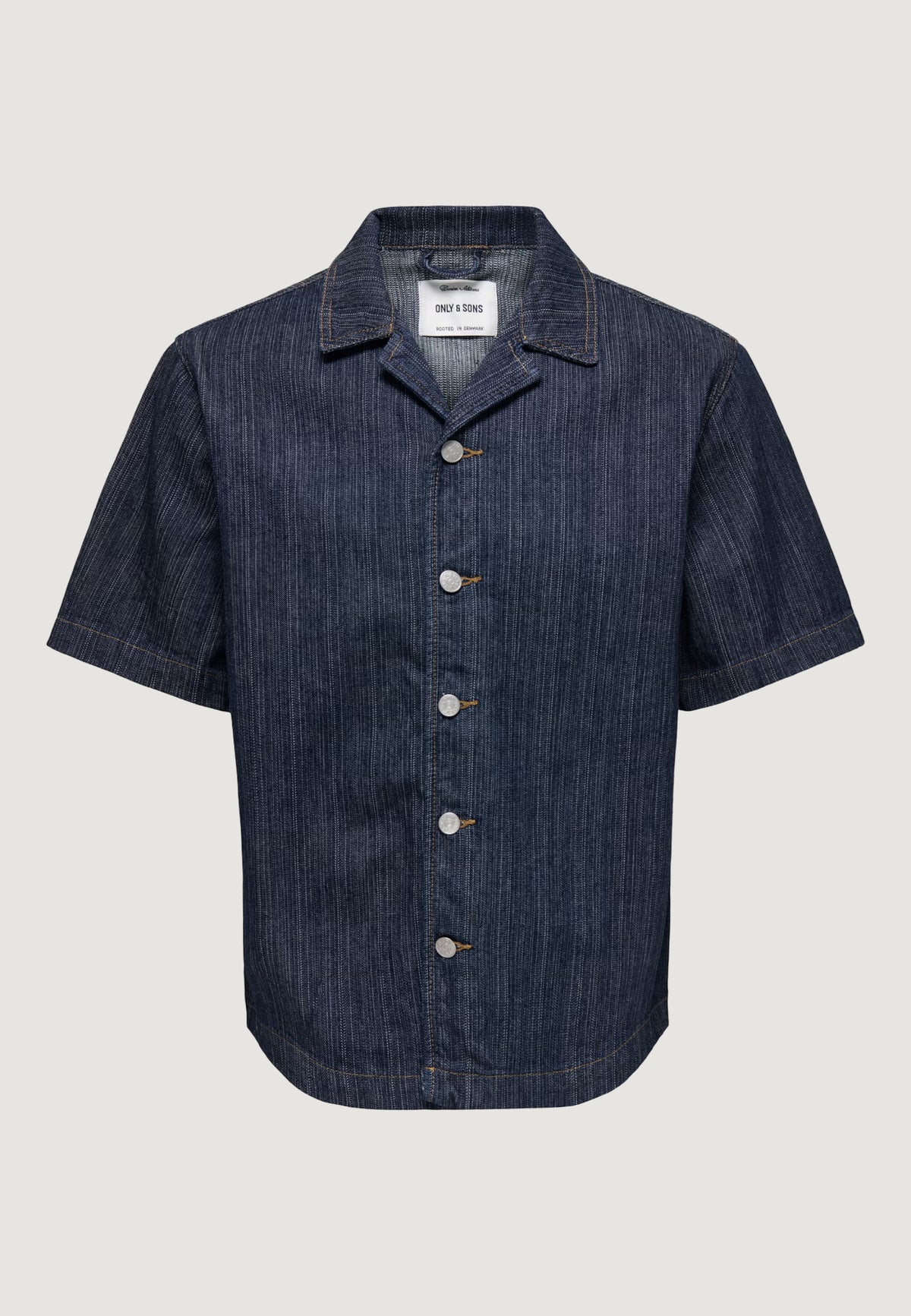Short sleeve shirt Only & Sons Onswayne S/S Db 7354 Azg Dnm Shirt