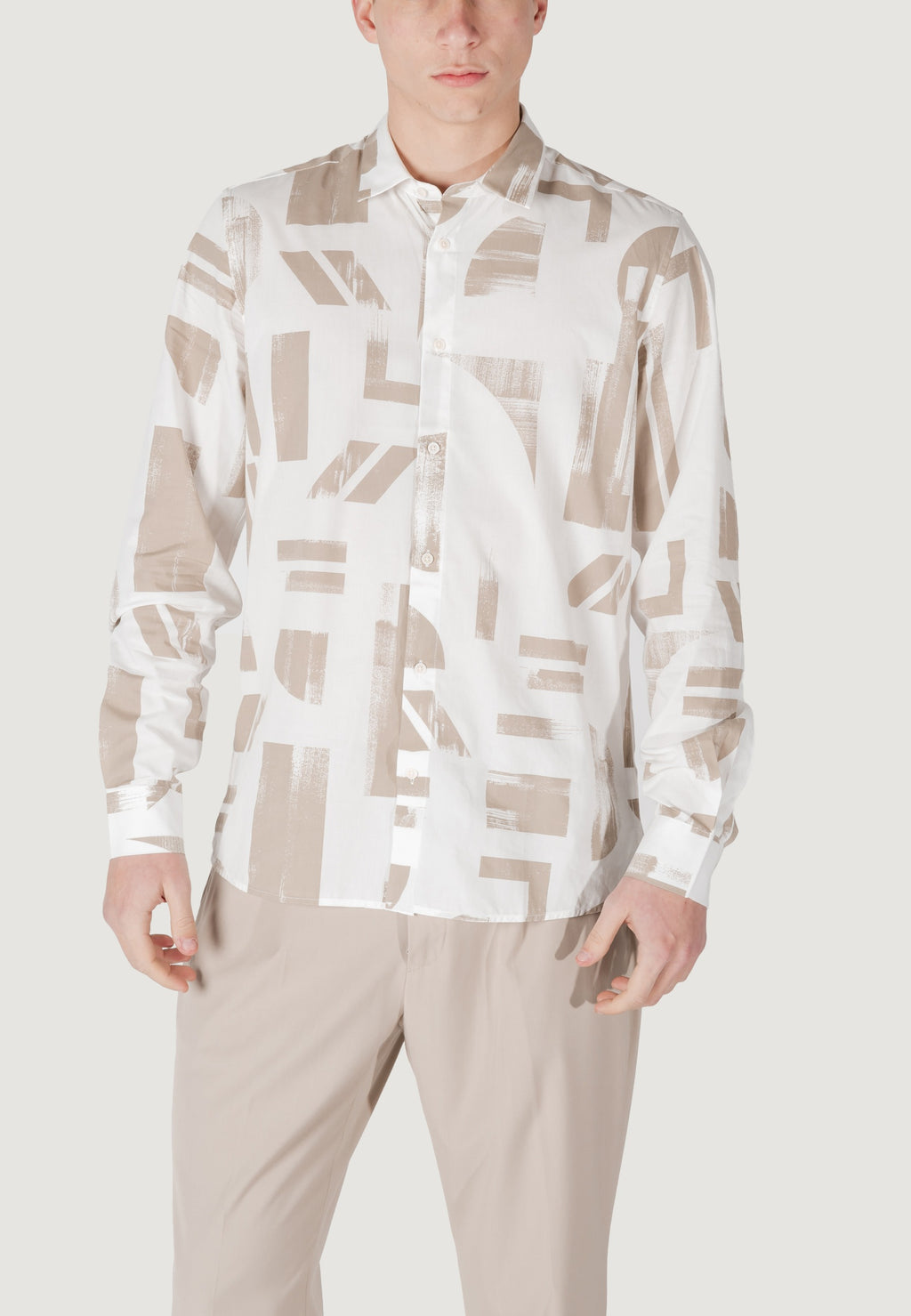 Camicia manica lunga Antony Morato BARCELONA REGULAR STRAIGHT FIT WITH LOGOED METAL BADGE