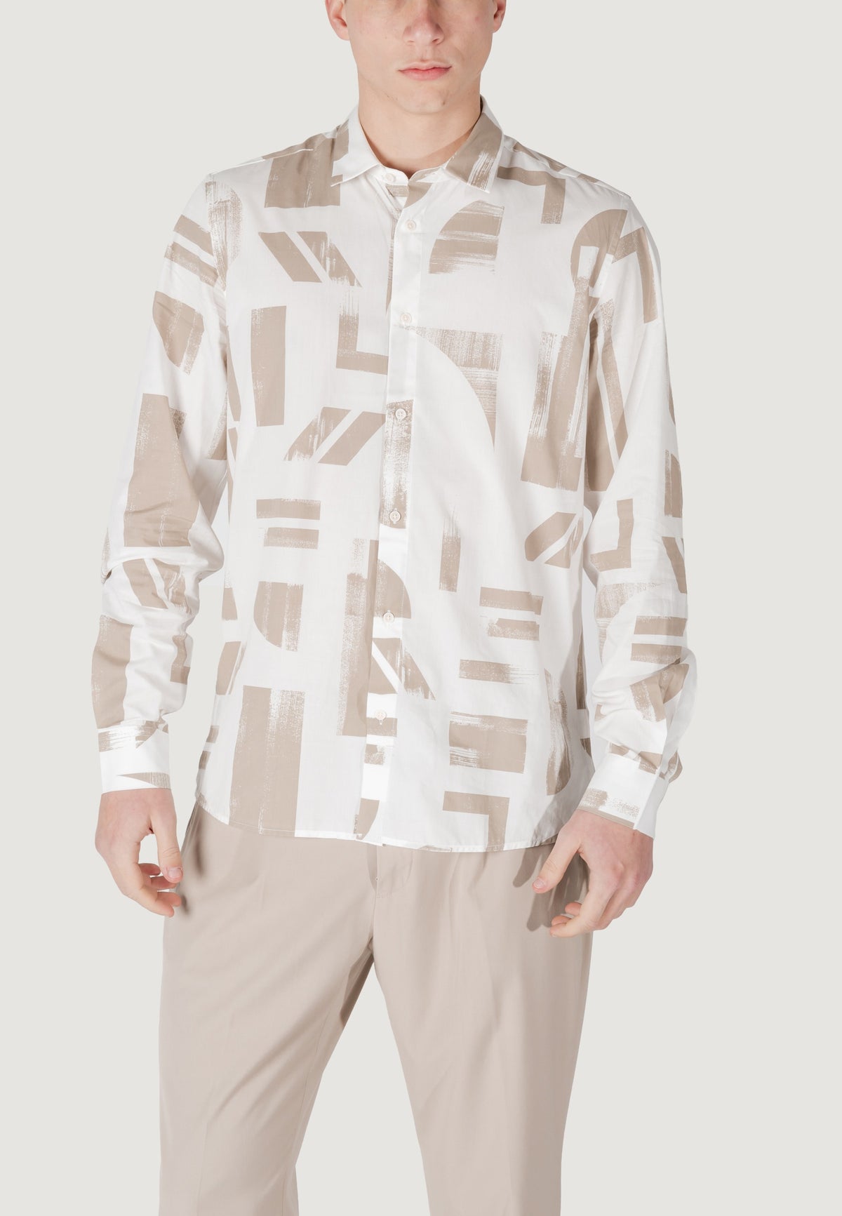 Camicia manica lunga Antony Morato BARCELONA REGULAR STRAIGHT FIT WITH LOGOED METAL BADGE