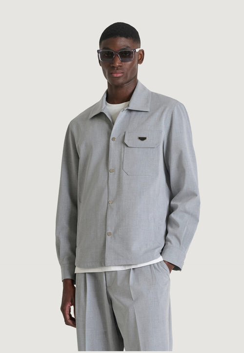 Camicia manica lunga Antony Morato TIRANA REGULAR FIT WITH LOGOED METAL BADGE