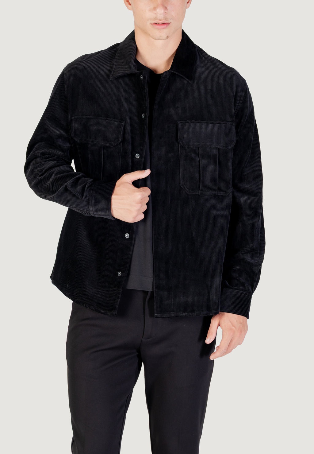 Camicia manica lunga Antony Morato REGULAR FIT WITH LOGOED METAL BADGE