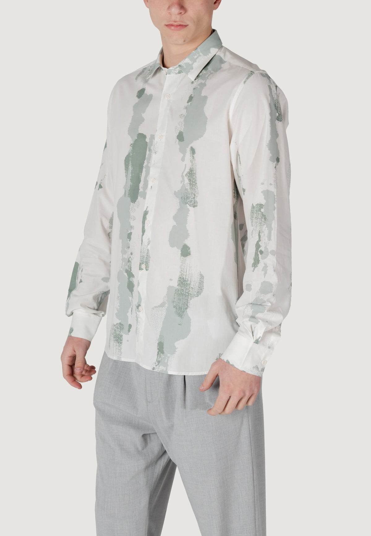 Camicia manica lunga Antony Morato BARCELONA REGULAR STRAIGHT FIT WITH LOGOED METAL BADGE