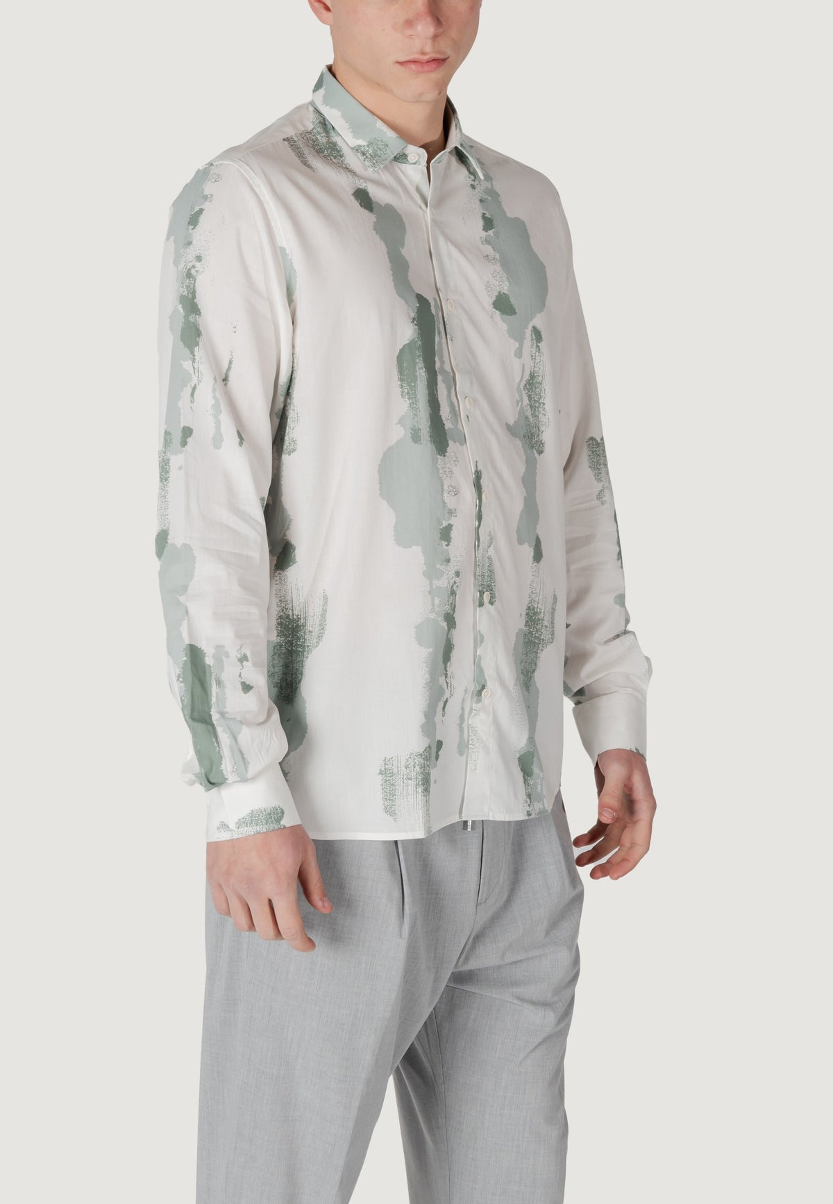 Camicia manica lunga Antony Morato BARCELONA REGULAR STRAIGHT FIT WITH LOGOED METAL BADGE