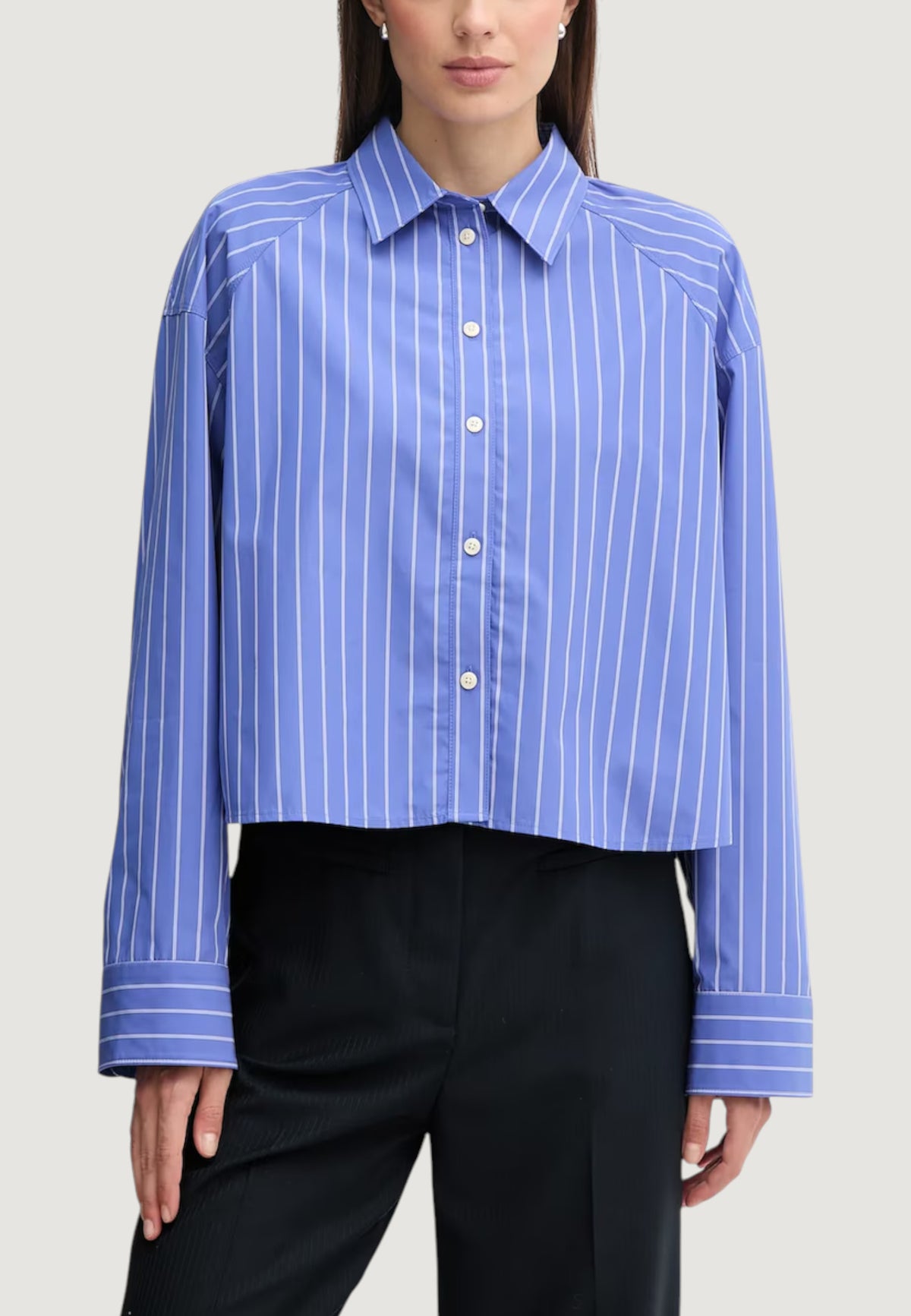 Camicia manica lunga Calvin Klein Jeans YD STRIPE BOXY CROPP