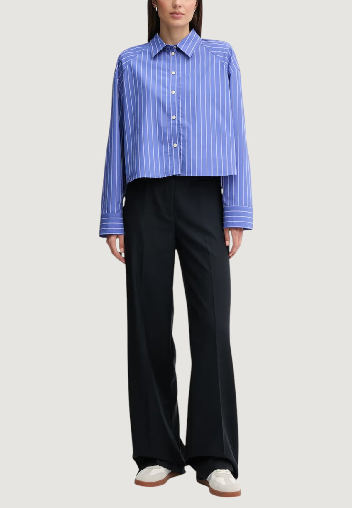 Camicia manica lunga Calvin Klein Jeans YD STRIPE BOXY CROPP