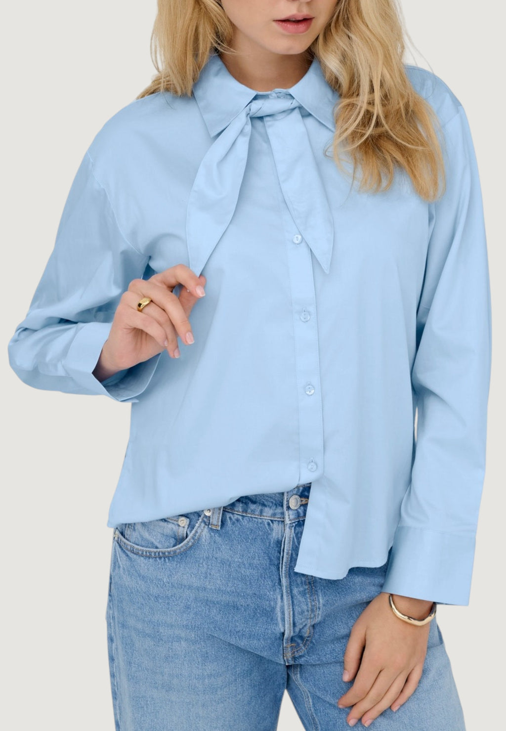 Camicia manica lunga Jacqueline de Yong JDYWILLOW LOOSE L/S BOW SHIRT WVN