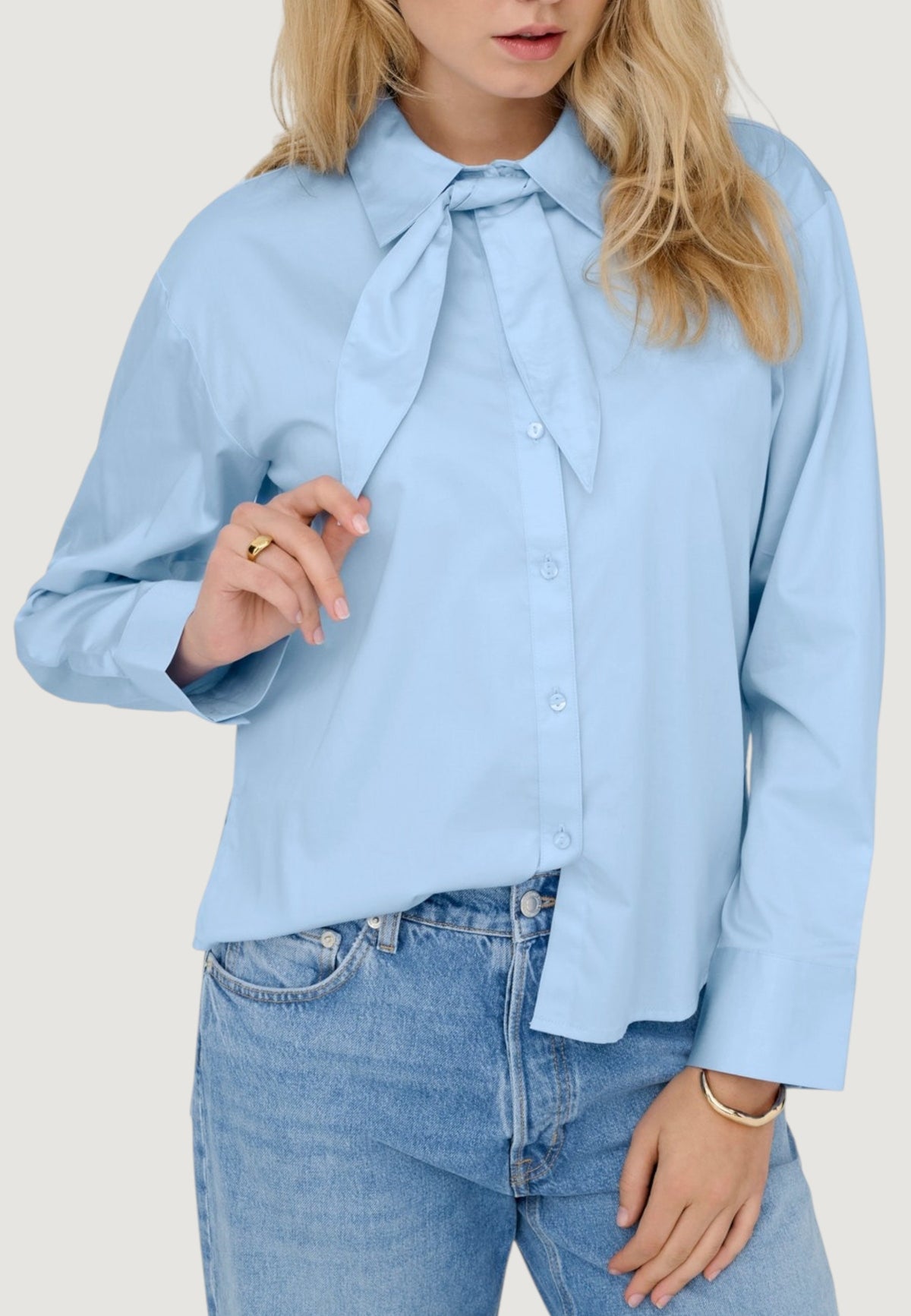 Camicia manica lunga Jacqueline de Yong JDYWILLOW LOOSE L/S BOW SHIRT WVN