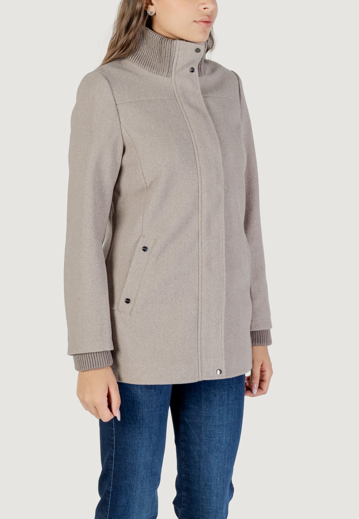 Cappotto Street One Short Coat W. Knit Details