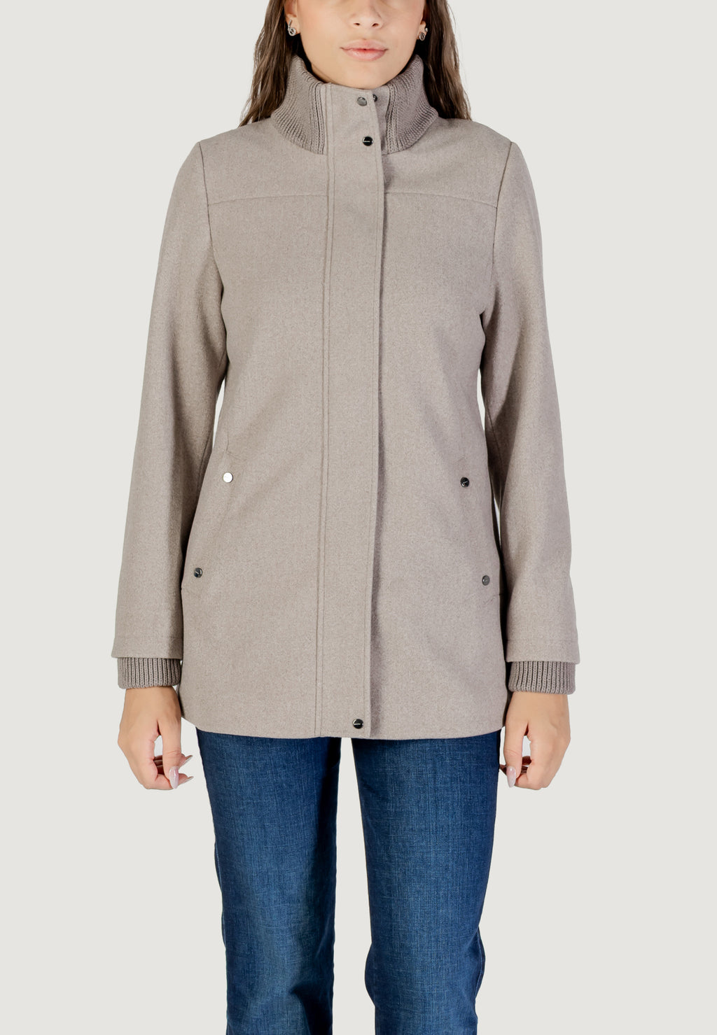 Cappotto Street One Short Coat W. Knit Details