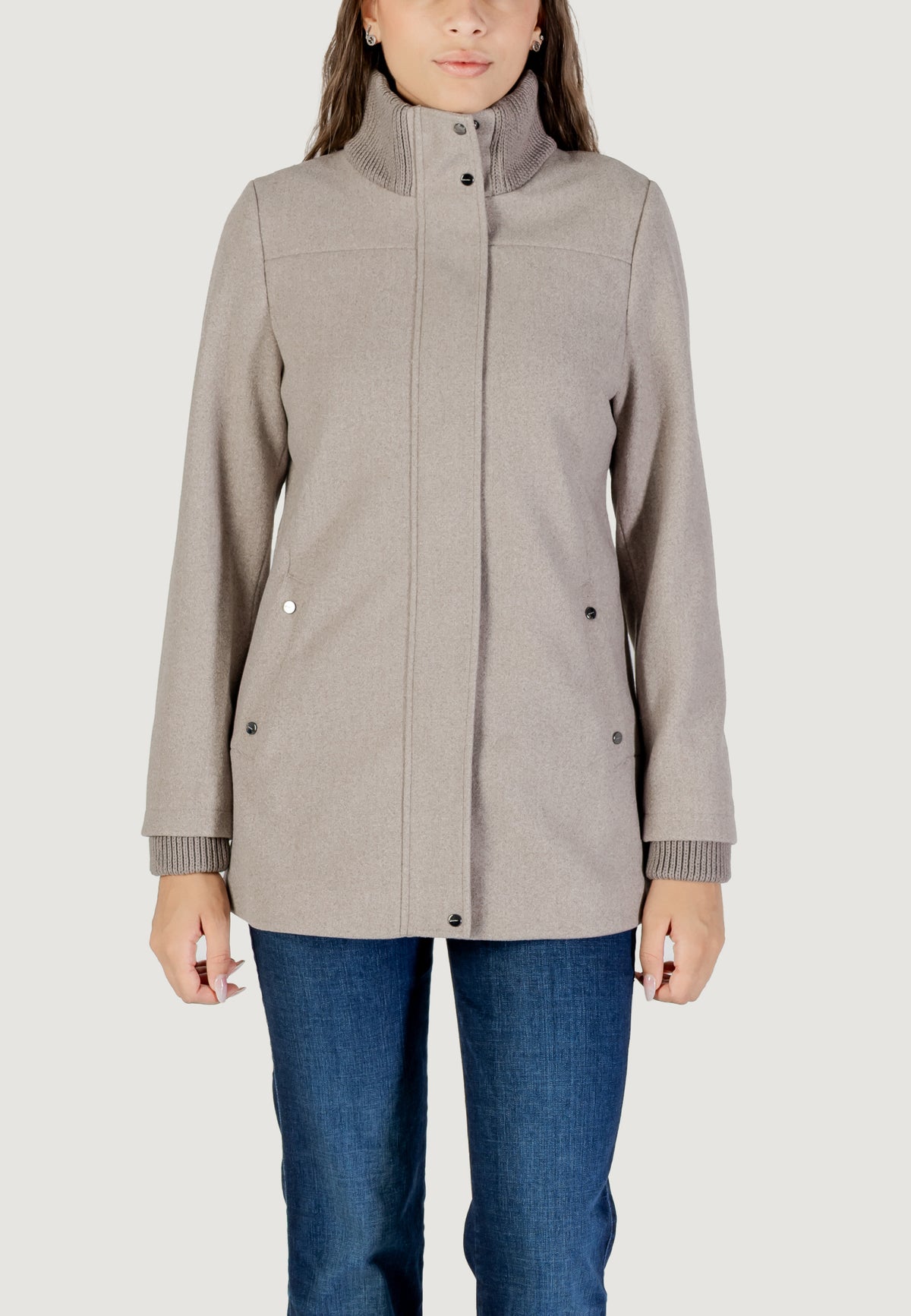 Cappotto Street One Short Coat W. Knit Details