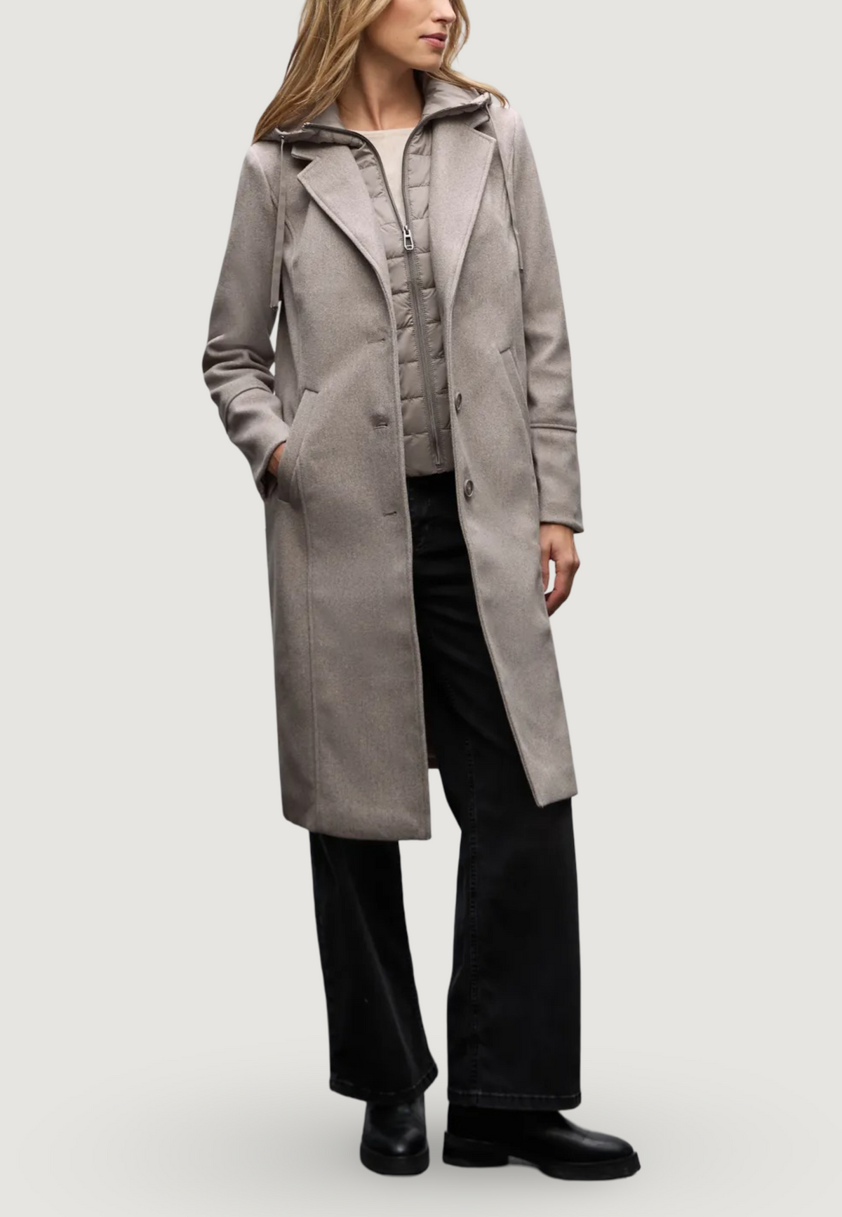 Cappotto Street One Long Revers Coat w. RemovablePadded Insert