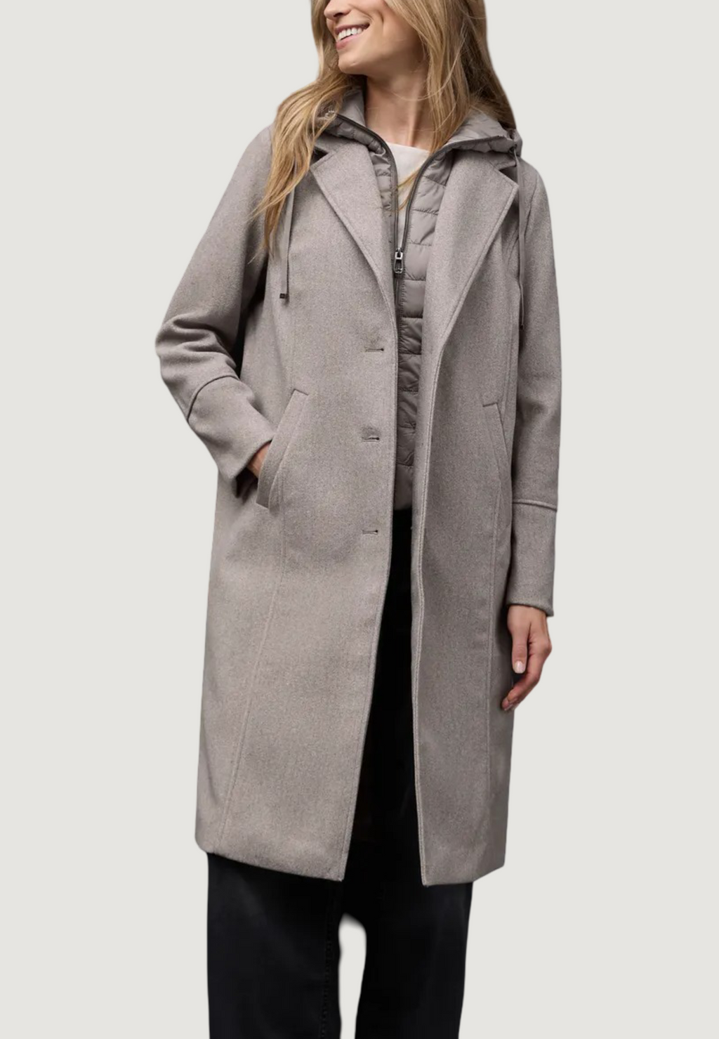 Cappotto Street One Long Revers Coat w. RemovablePadded Insert