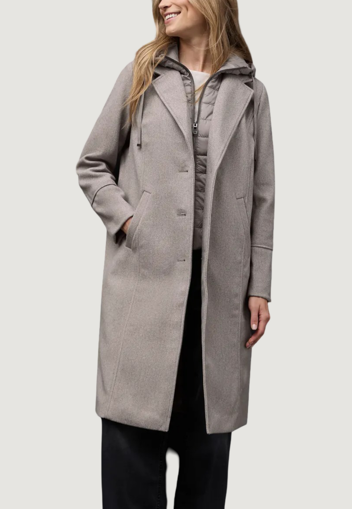 Cappotto Street One Long Revers Coat w. RemovablePadded Insert