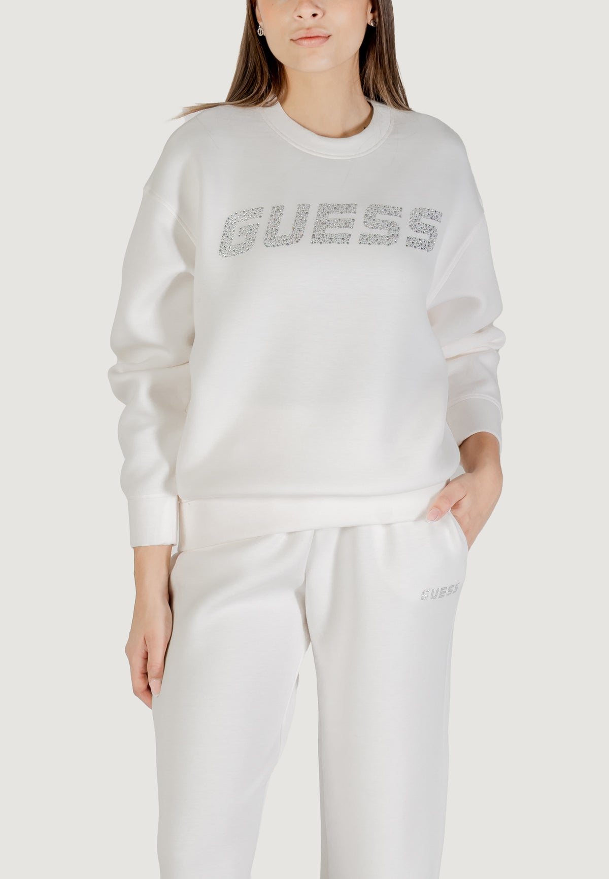 Felpa senza cappuccio Guess Active CECILIA CN SWEATSHIRT