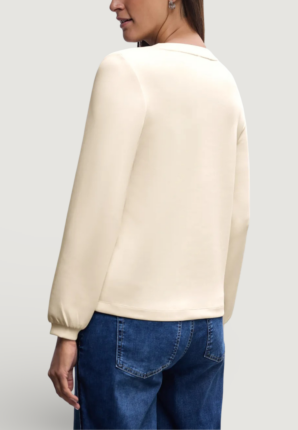 Felpa senza cappuccio Street One EOS_Silk look shirt