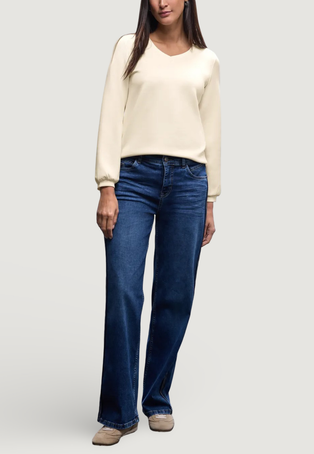 Felpa senza cappuccio Street One EOS_Silk look shirt