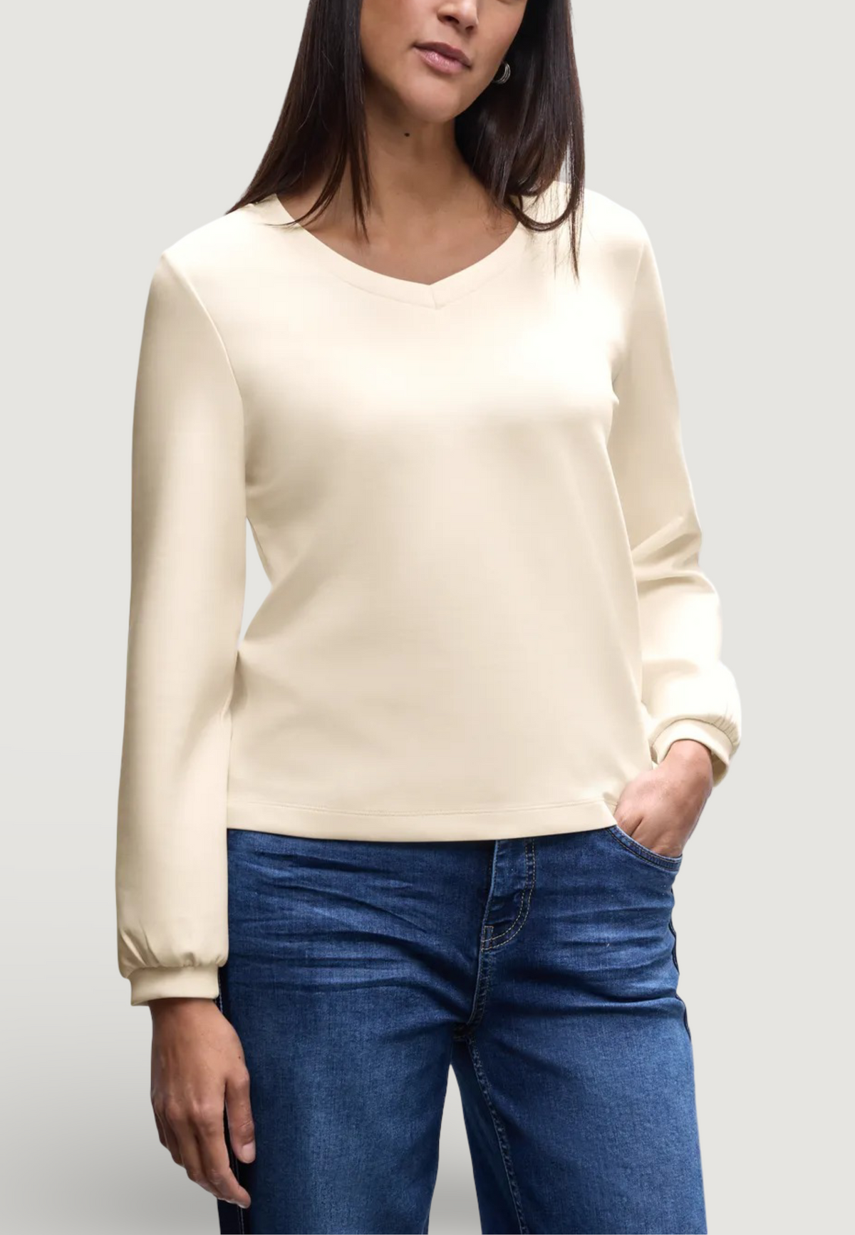 Felpa senza cappuccio Street One EOS_Silk look shirt