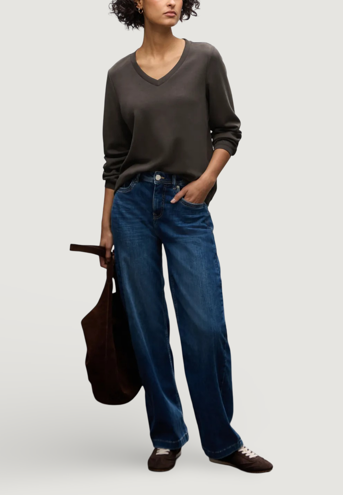 Felpa senza cappuccio Street One EOS_Silk look shirt