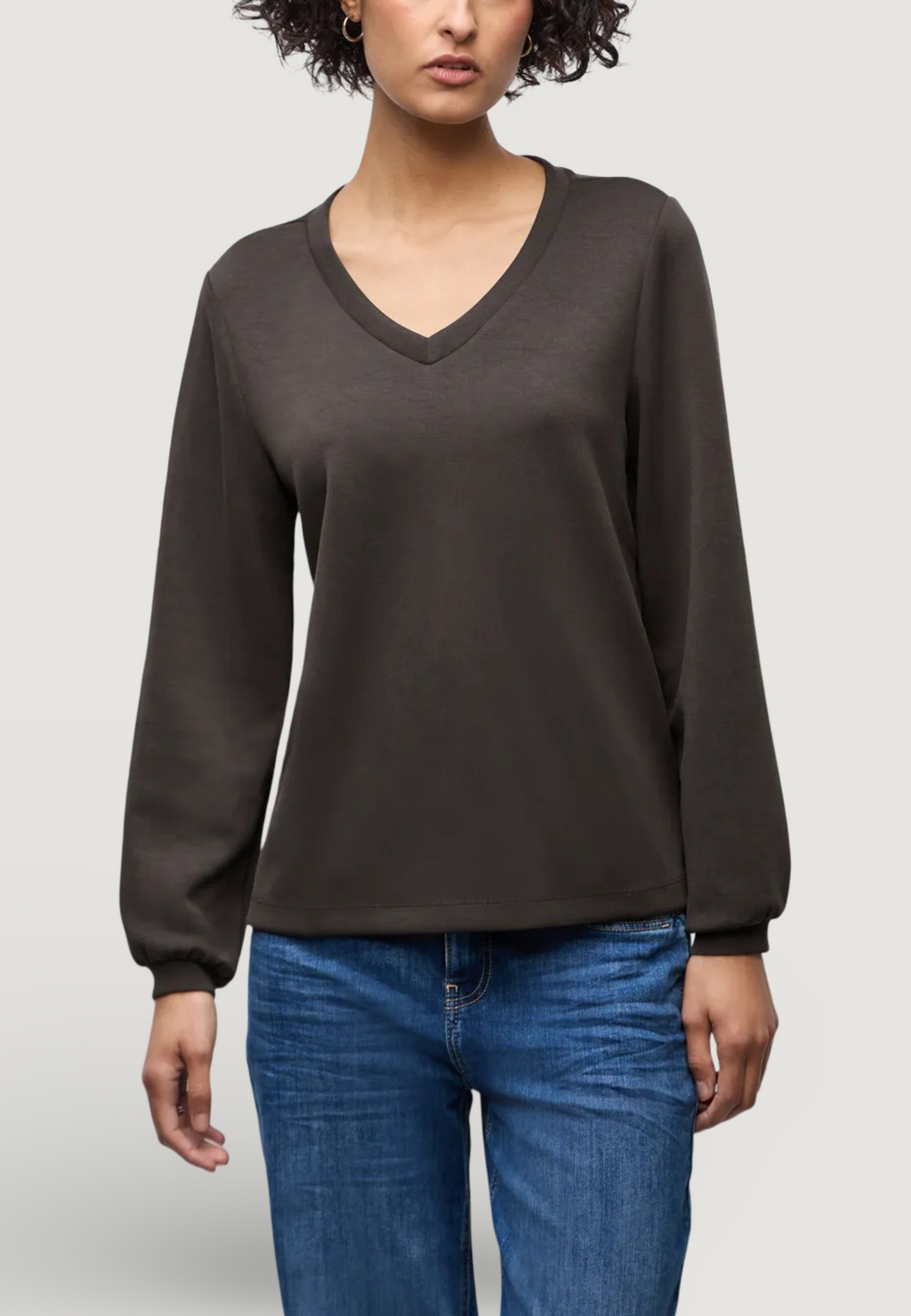 Felpa senza cappuccio Street One EOS_Silk look shirt