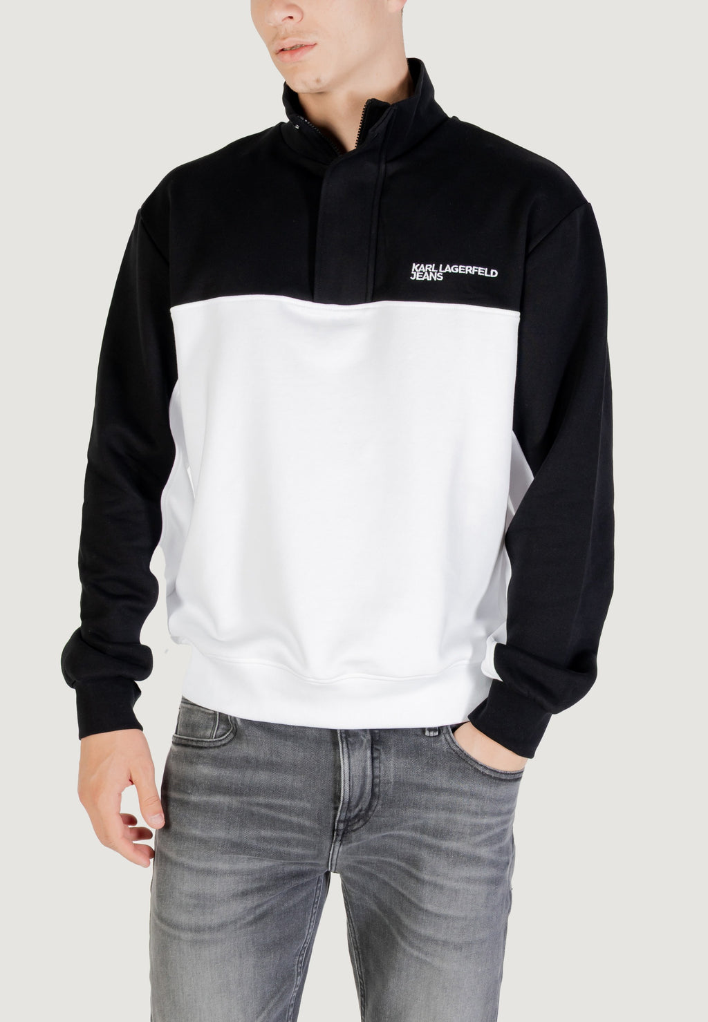 Felpa senza cappuccio Karl Lagerfeld Jeans KLJ REG BLOCKED HALF ZIP SWEAT