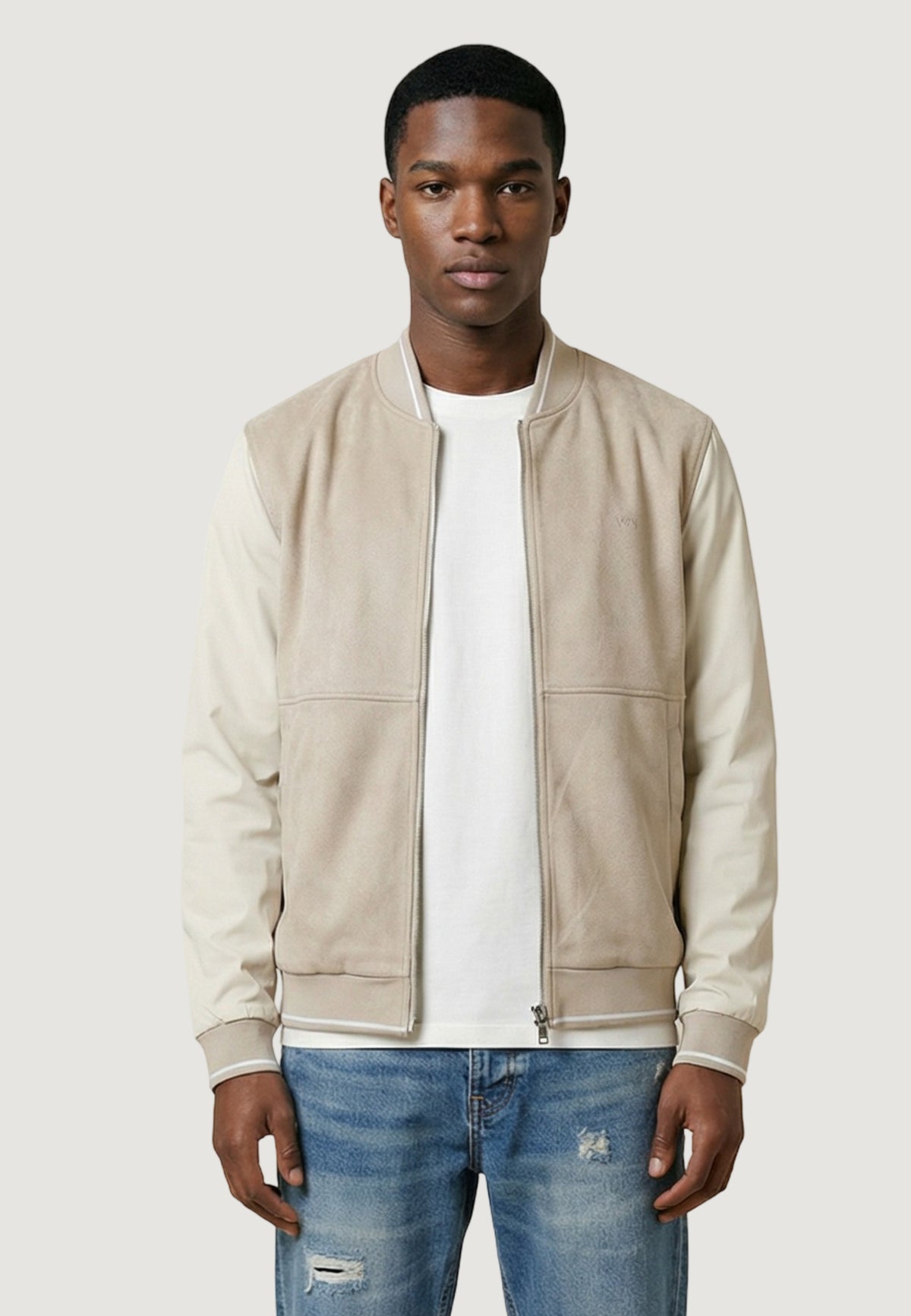 Giubbotto Antony Morato REGULAR FIT WITH SLEEVES IN FAUX LEATHER AND PRINT