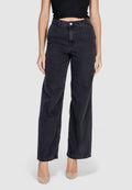 Jeans larghi Jacqueline de Yong Jdysansa Hw Straight Blk Dnm