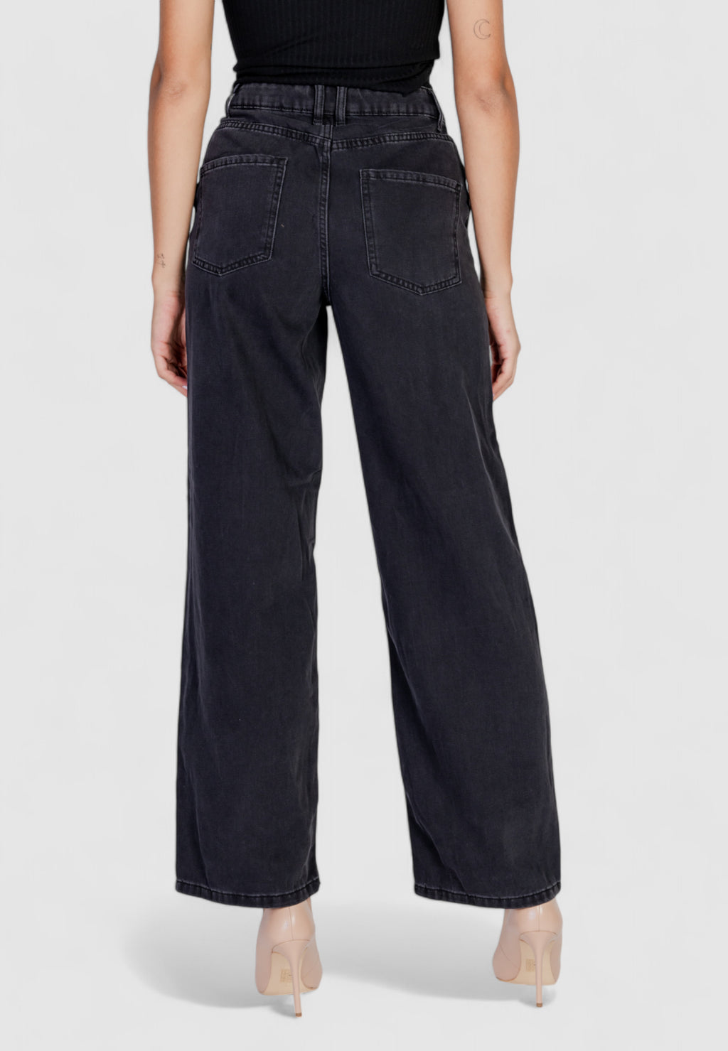 Jeans larghi Jacqueline de Yong Jdysansa Hw Straight Blk Dnm