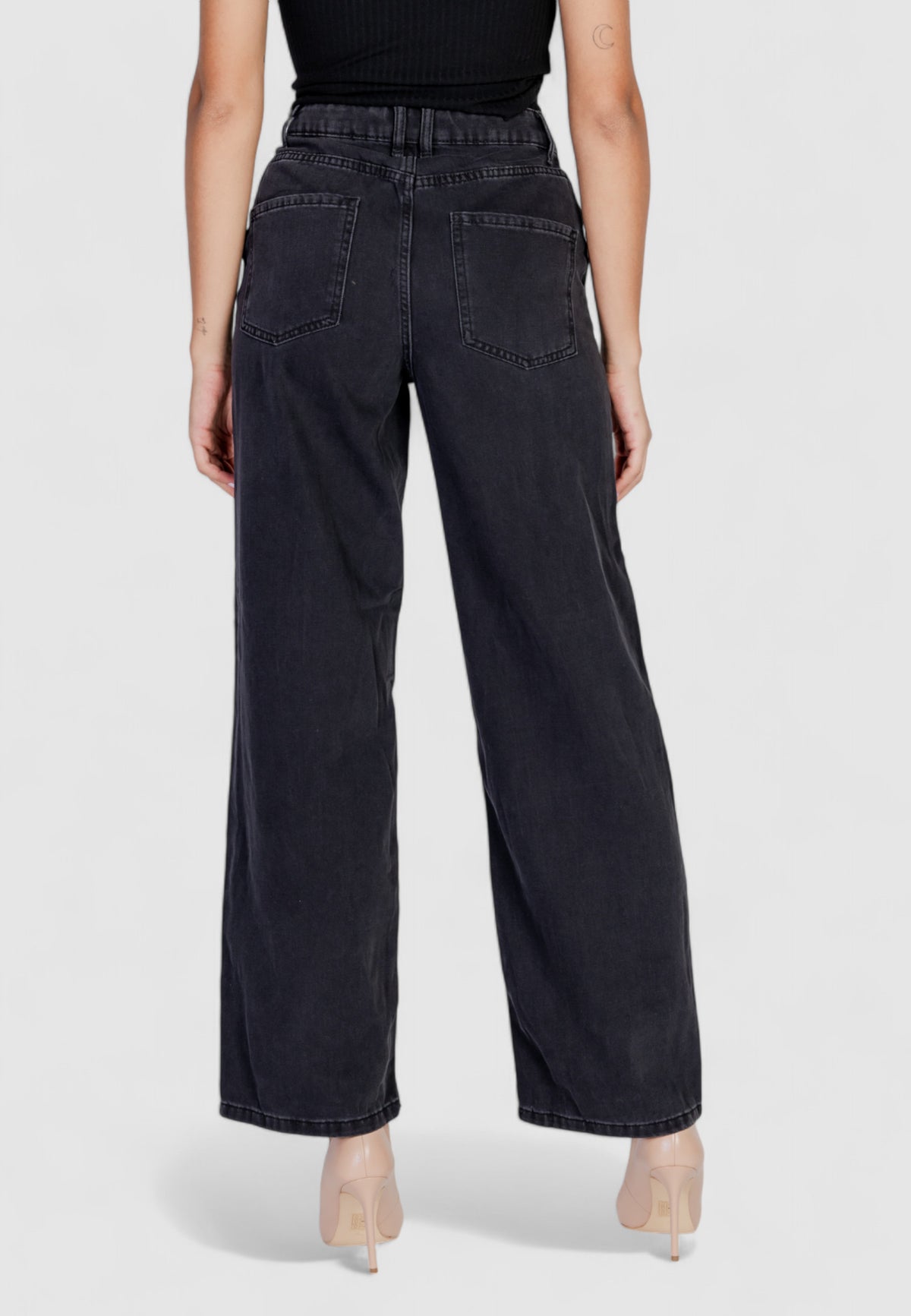 Jeans larghi Jacqueline de Yong Jdysansa Hw Straight Blk Dnm