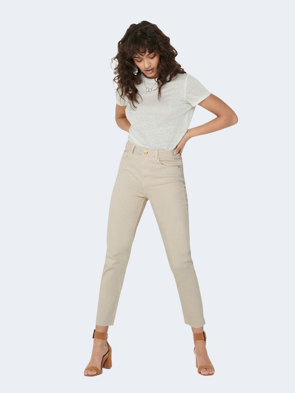 Mom jeans Only EMILY HW LIFE RAW CRPANK NOOS