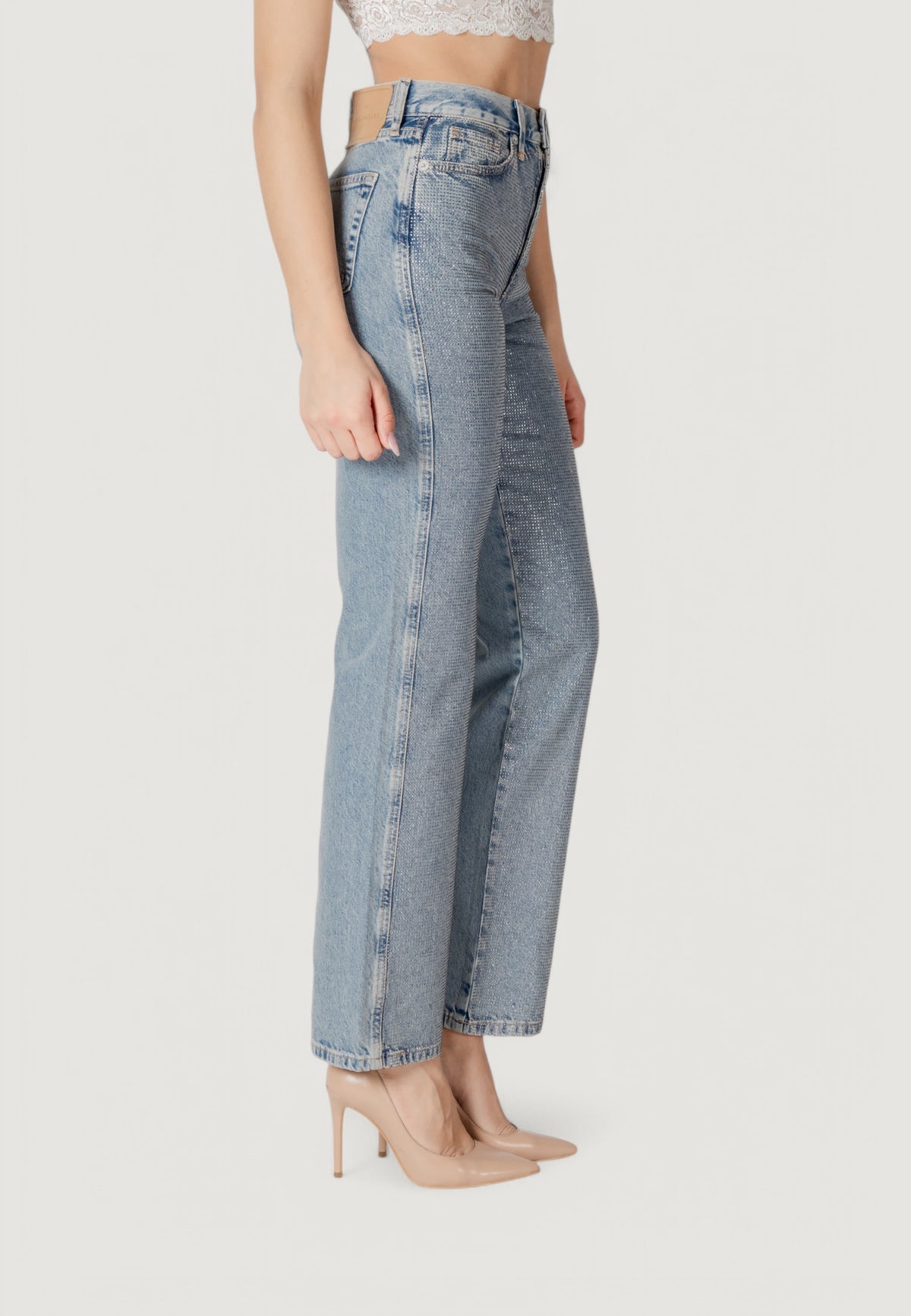 Jeans mom Only Onlhollywood-Riley Crys Hw S Red Dnm Cro
