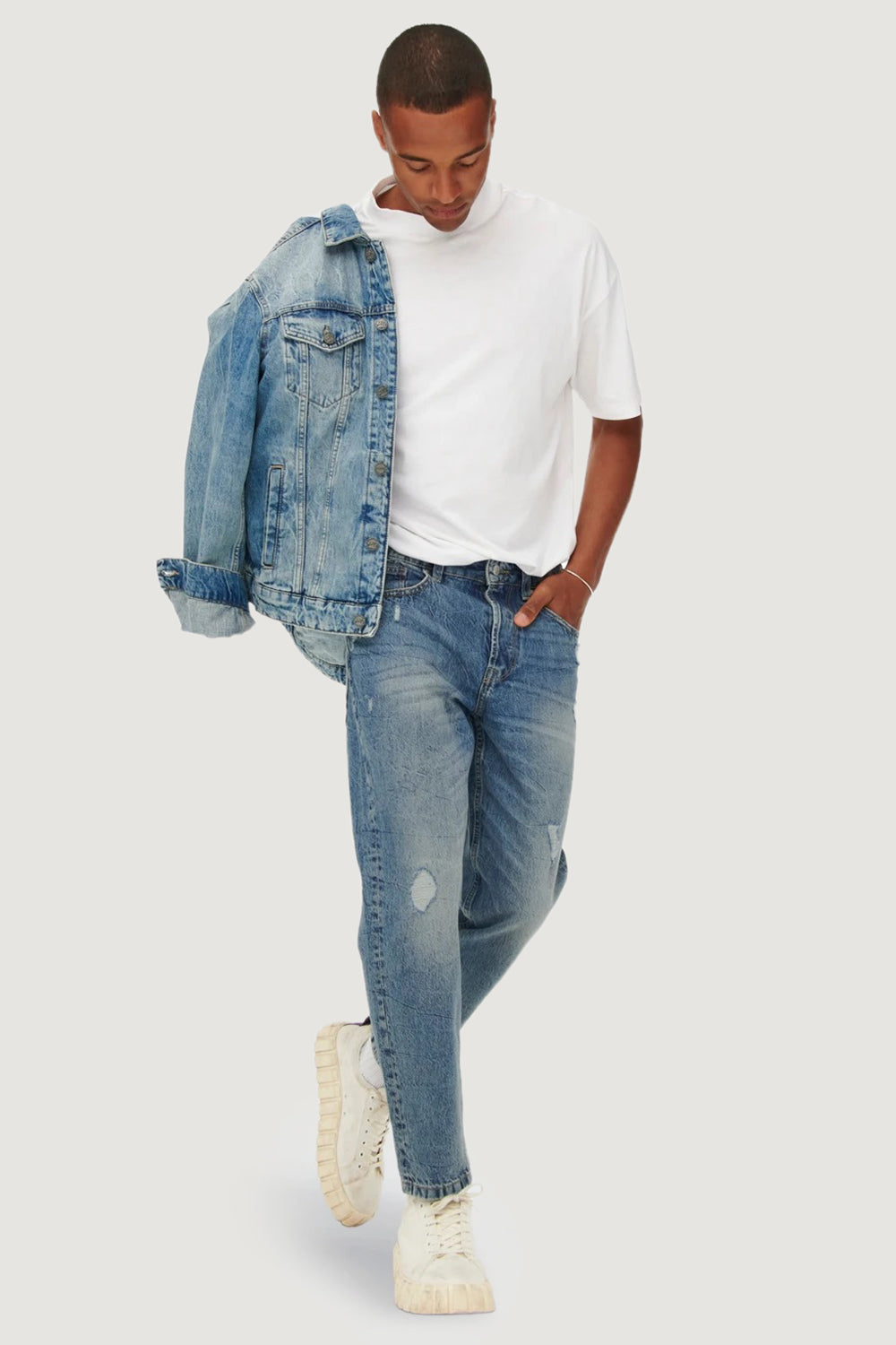 Tapered jeans Only & Sons ONSAVI BEAM TAP CROP BLUE PK 2839 NOOS
