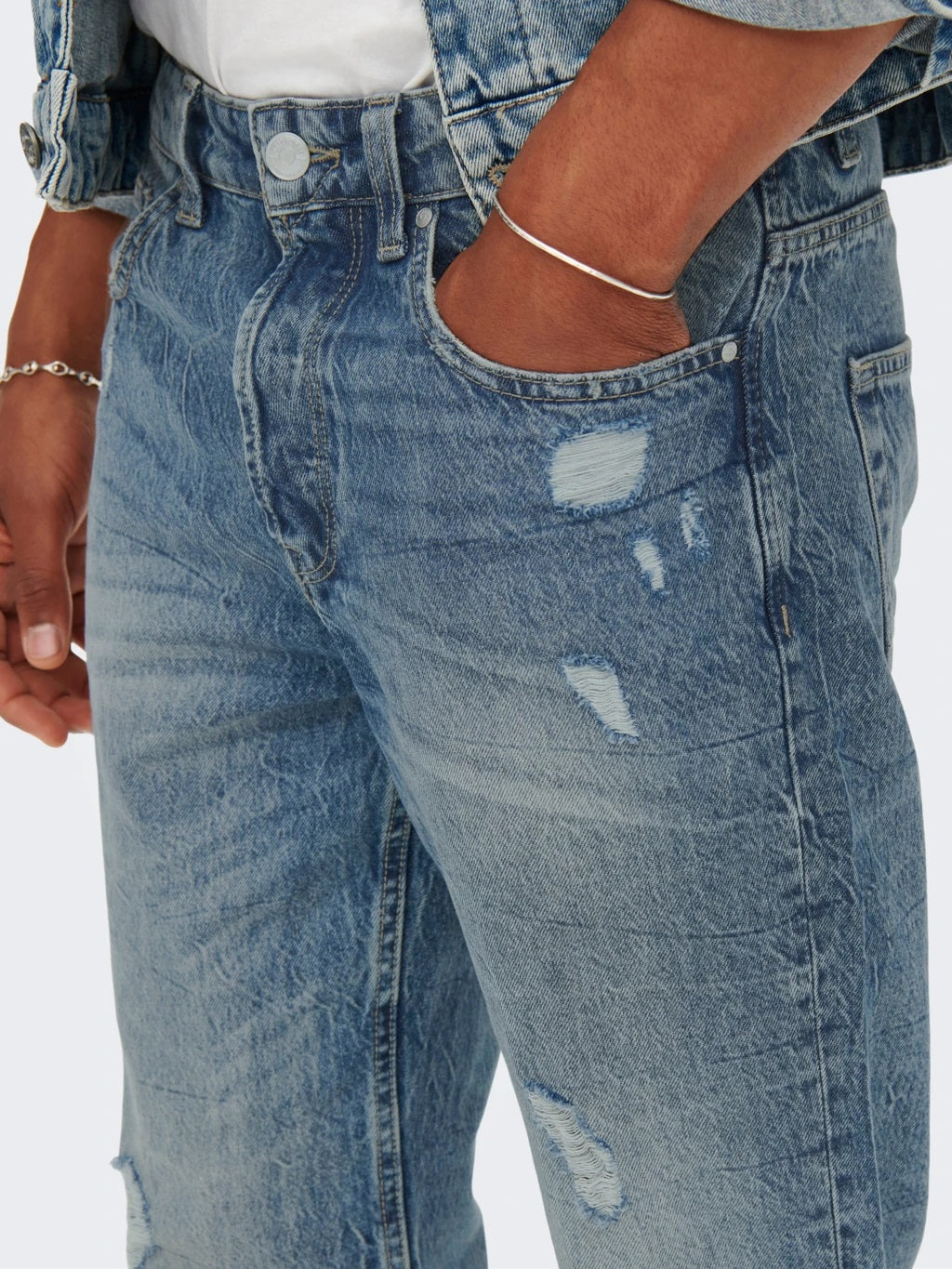 Tapered jeans Only & Sons ONSAVI BEAM TAP CROP BLUE PK 2839 NOOS