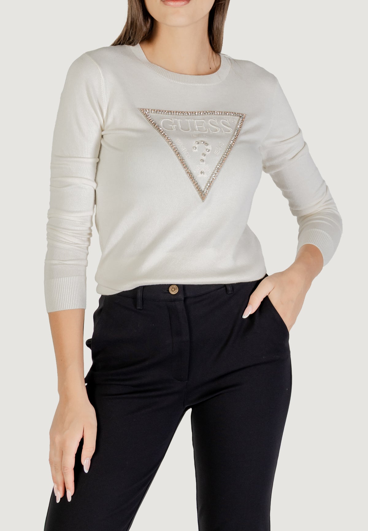 Maglia Guess LS CN KIARA TRIANGLE LOGO SWTR