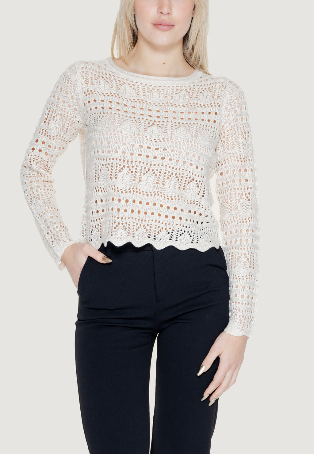 Maglia Jacqueline de Yong JDYSUN LAY L/S BOATNECK KNT NOOS