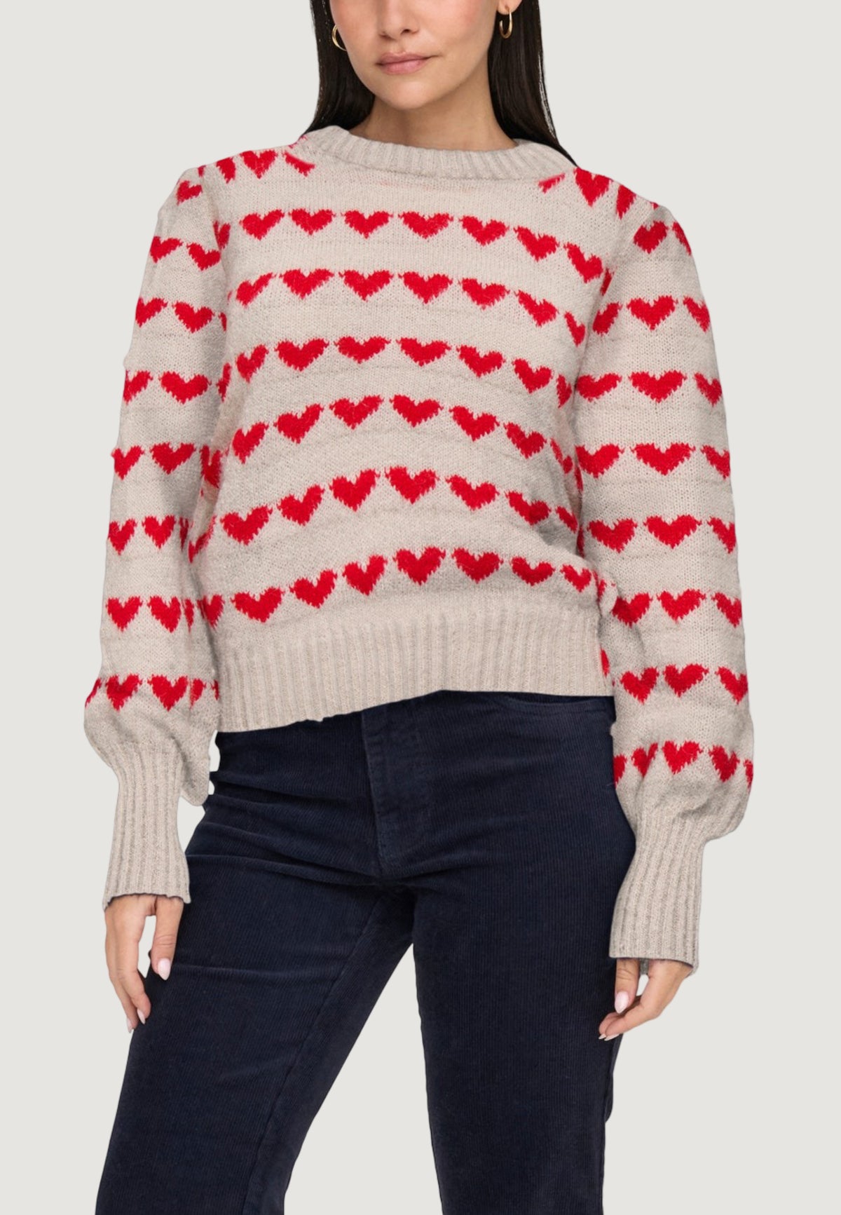 Maglione Jacqueline de Yong JDYSIGRID LIFE L/S ONECK PUFFDOT PUL KNT