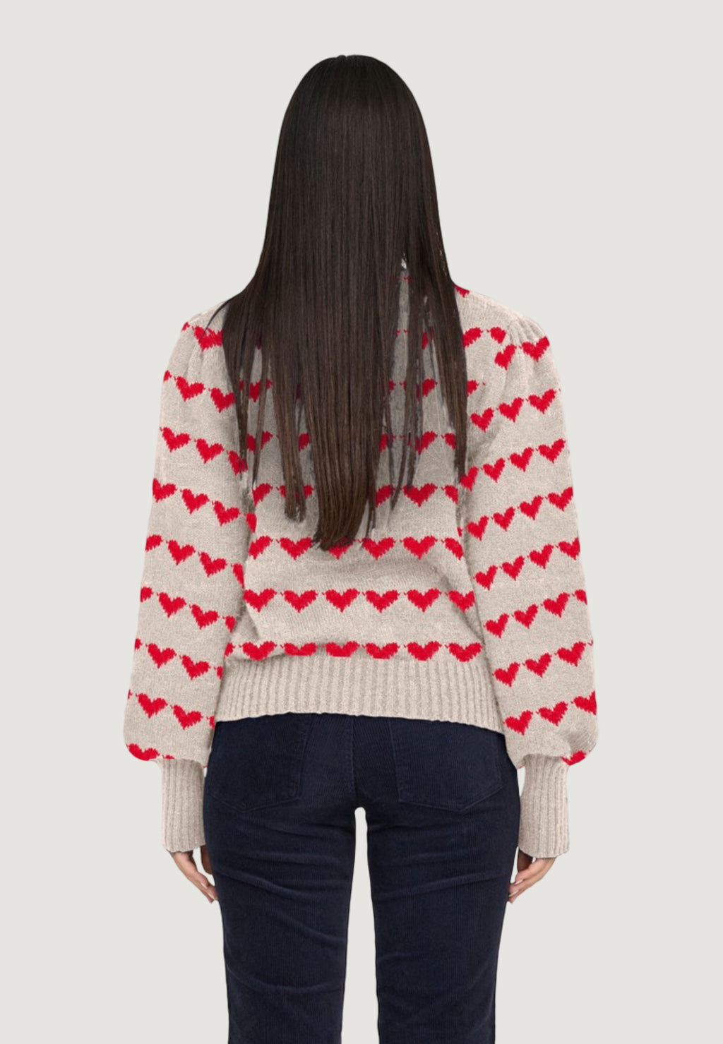 Pullover Jacqueline de Yong JDYSIGRID LIFE L/S ONECK PUFFDOT PUL KNT
