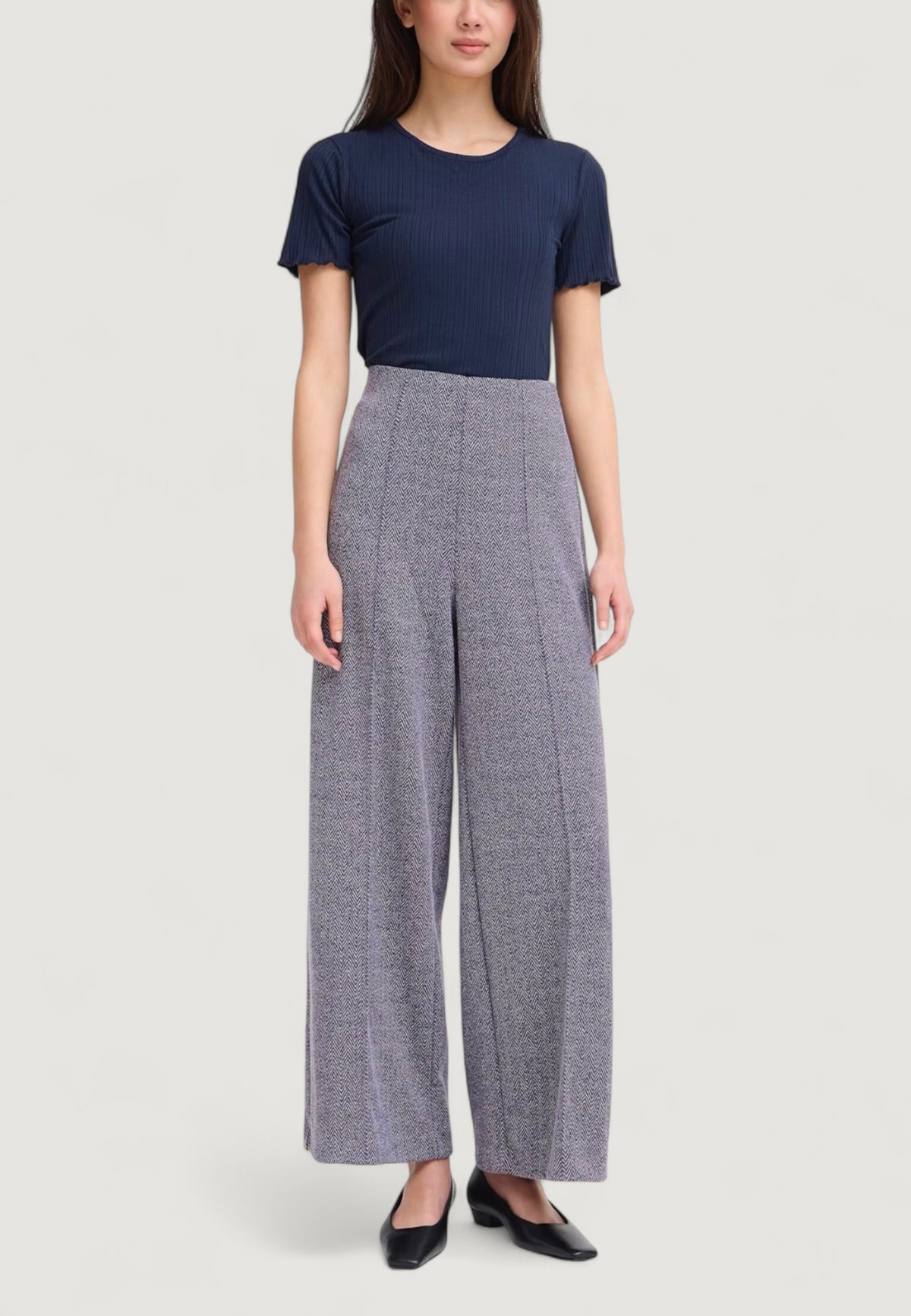 Pantaloni a palazzo Ichi IHKATE JACQUARD