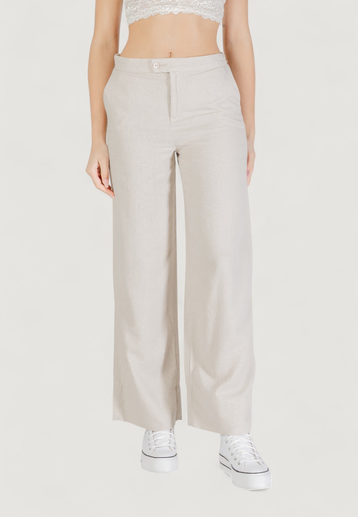 Pantaloni a palazzo Only ONLCARO HW LINEN BL WIDE PANT CC PNT