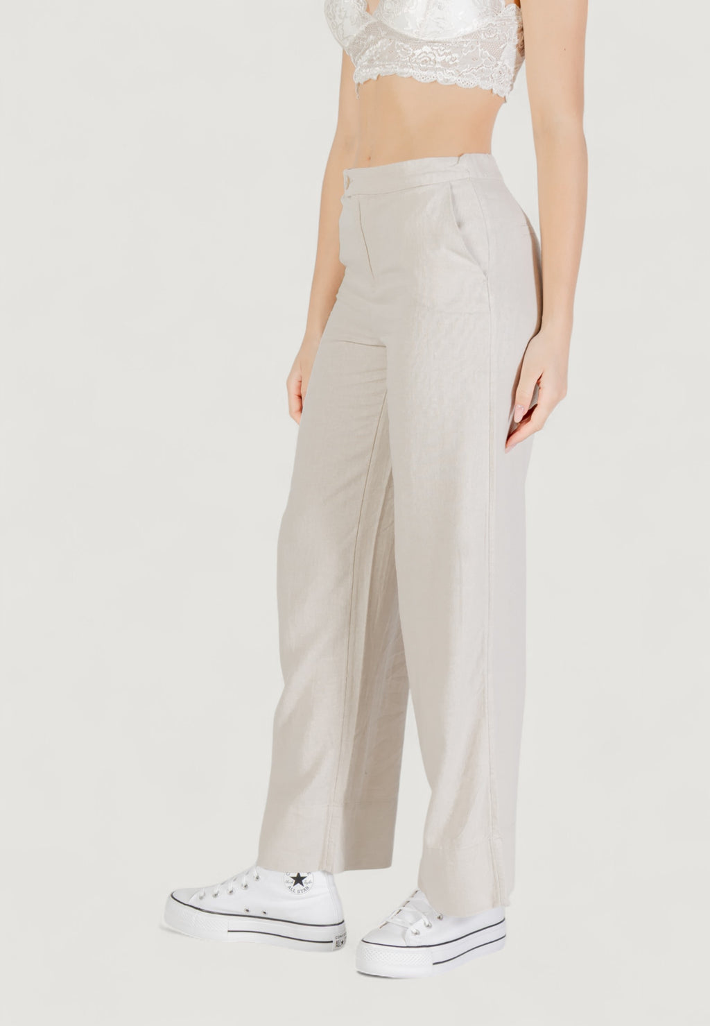 Pantaloni a palazzo Only ONLCARO HW LINEN BL WIDE PANT CC PNT