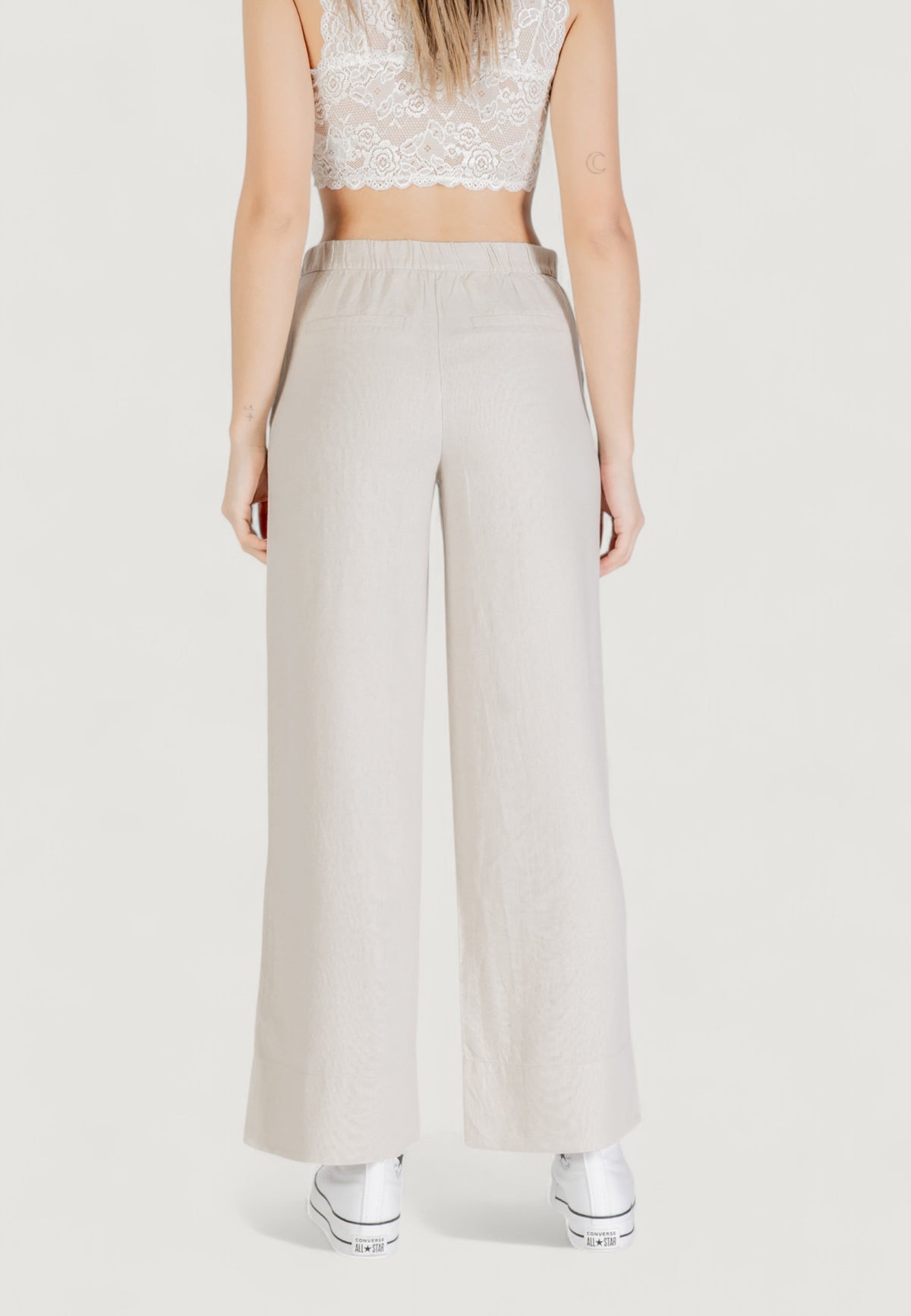 Pantaloni a palazzo Only ONLCARO HW LINEN BL WIDE PANT CC PNT