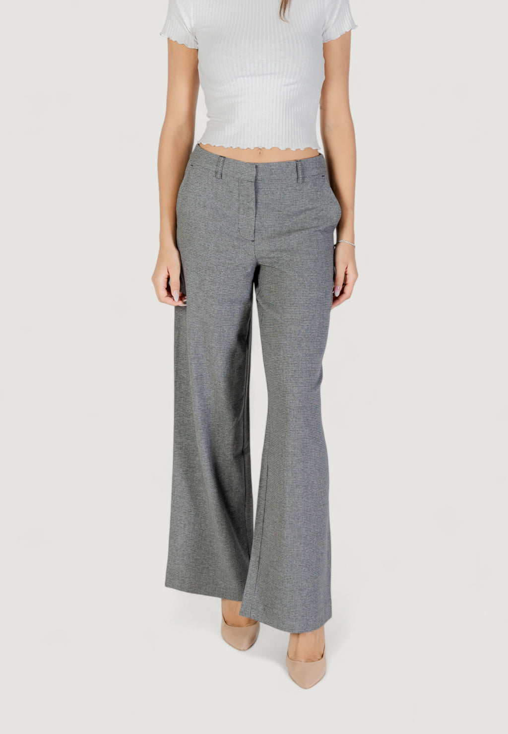 High waist trousers Only ONLDELL LIFE MW WIDE PANT CC TLR