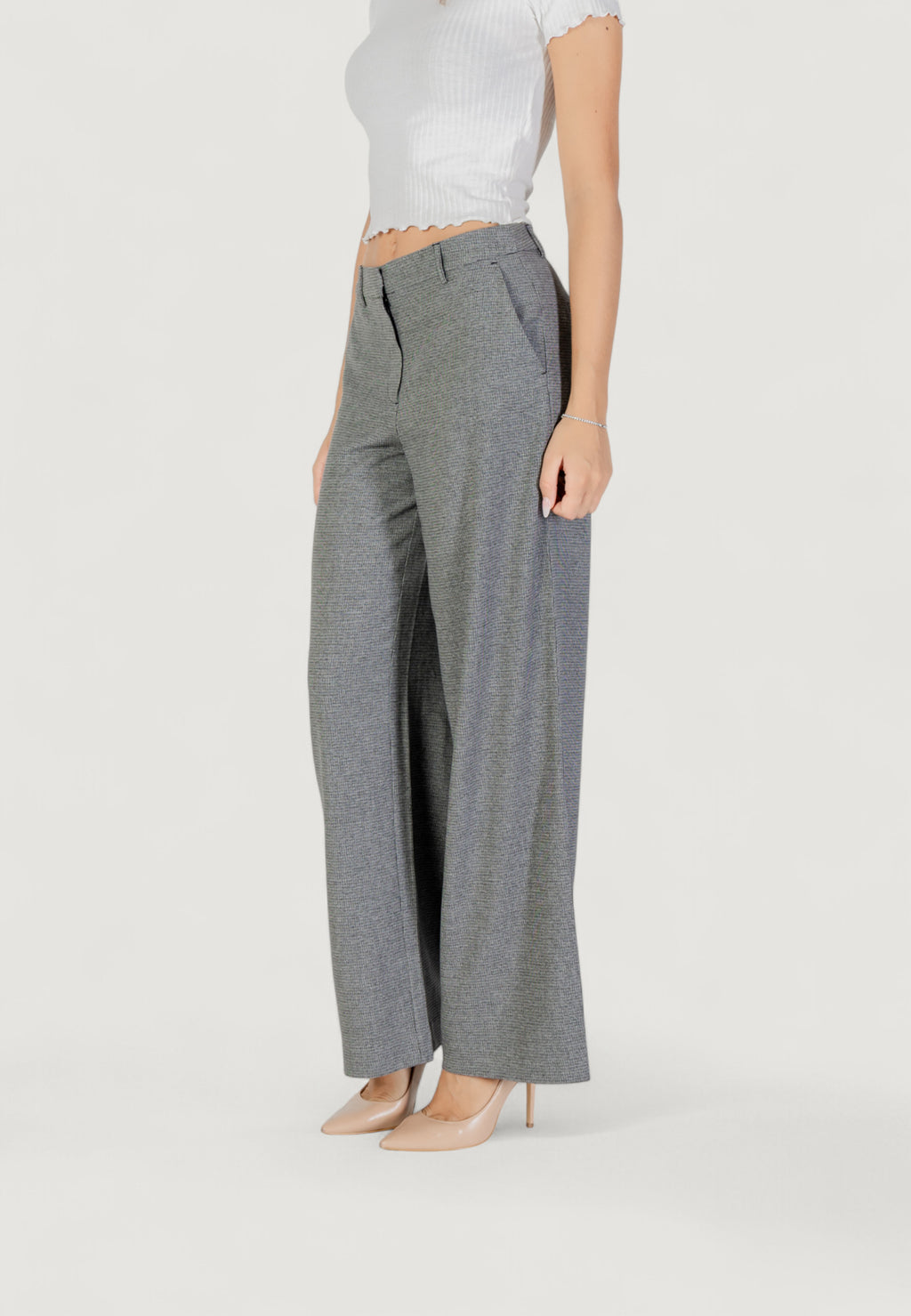 High waist trousers Only ONLDELL LIFE MW WIDE PANT CC TLR