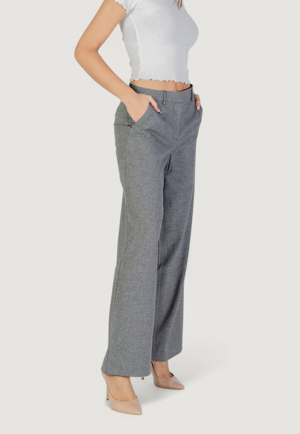 High waist trousers Only ONLDELL LIFE MW WIDE PANT CC TLR