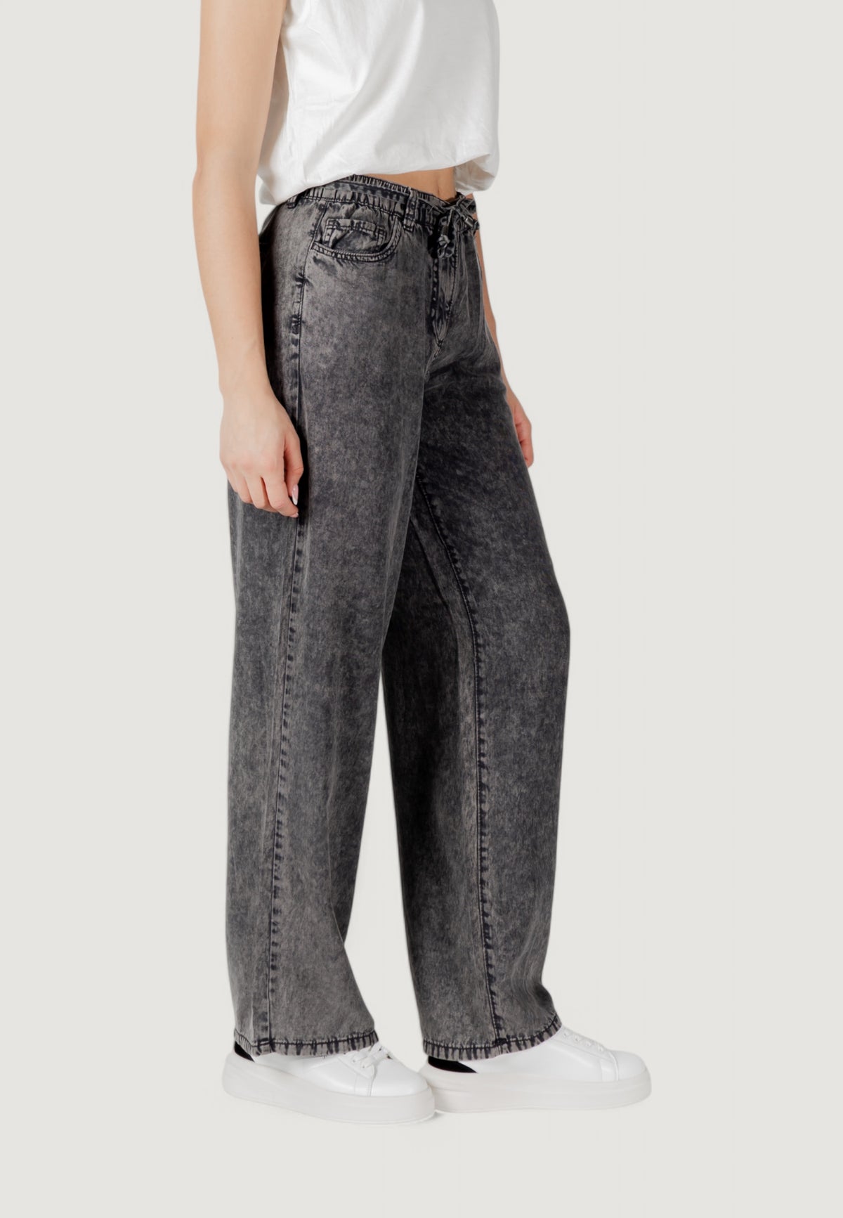 Pantaloni a palazzo Only ONLKENYA LIFE ACID WASH PANTS CC OTW