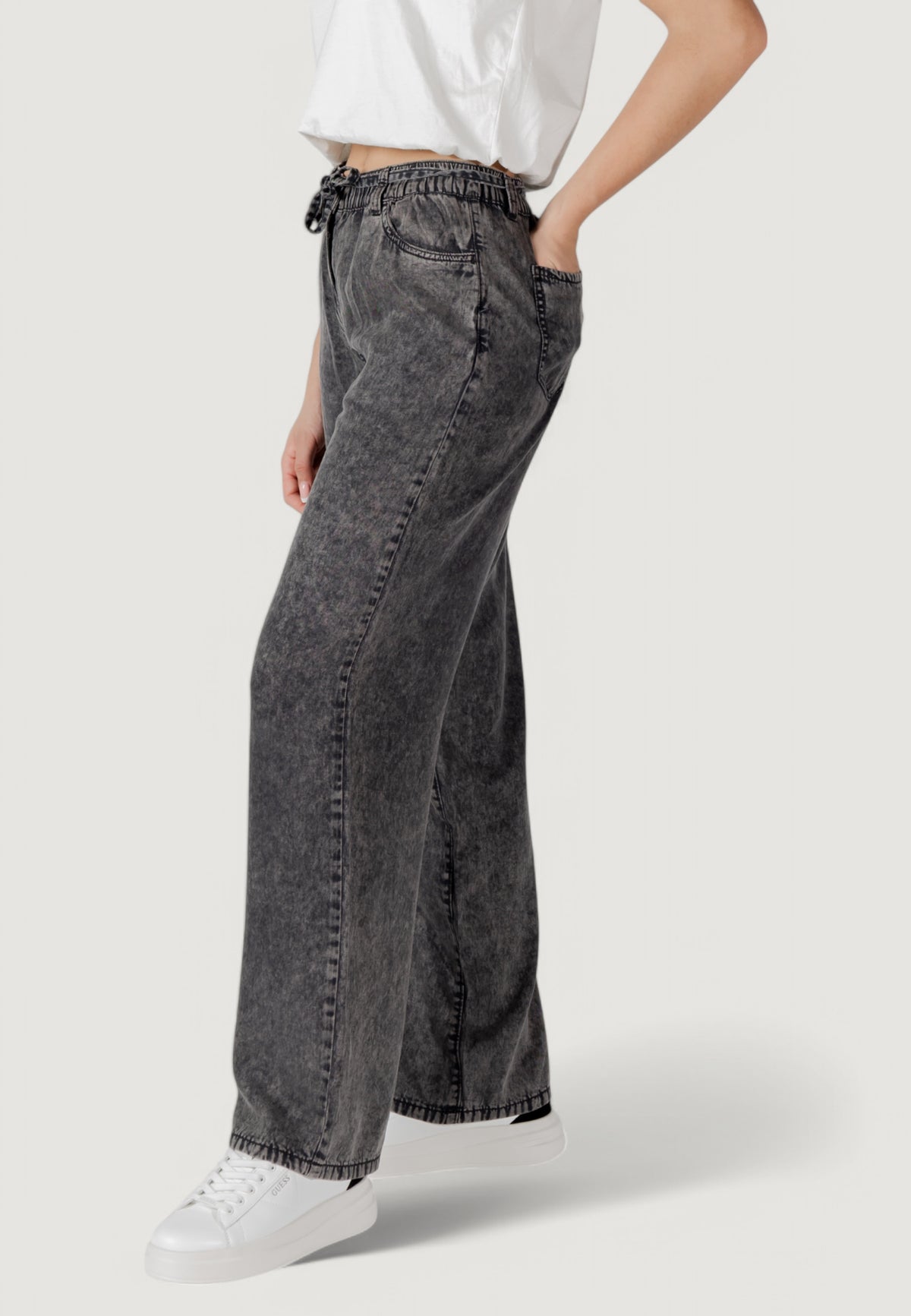 Pantaloni a palazzo Only ONLKENYA LIFE ACID WASH PANTS CC OTW